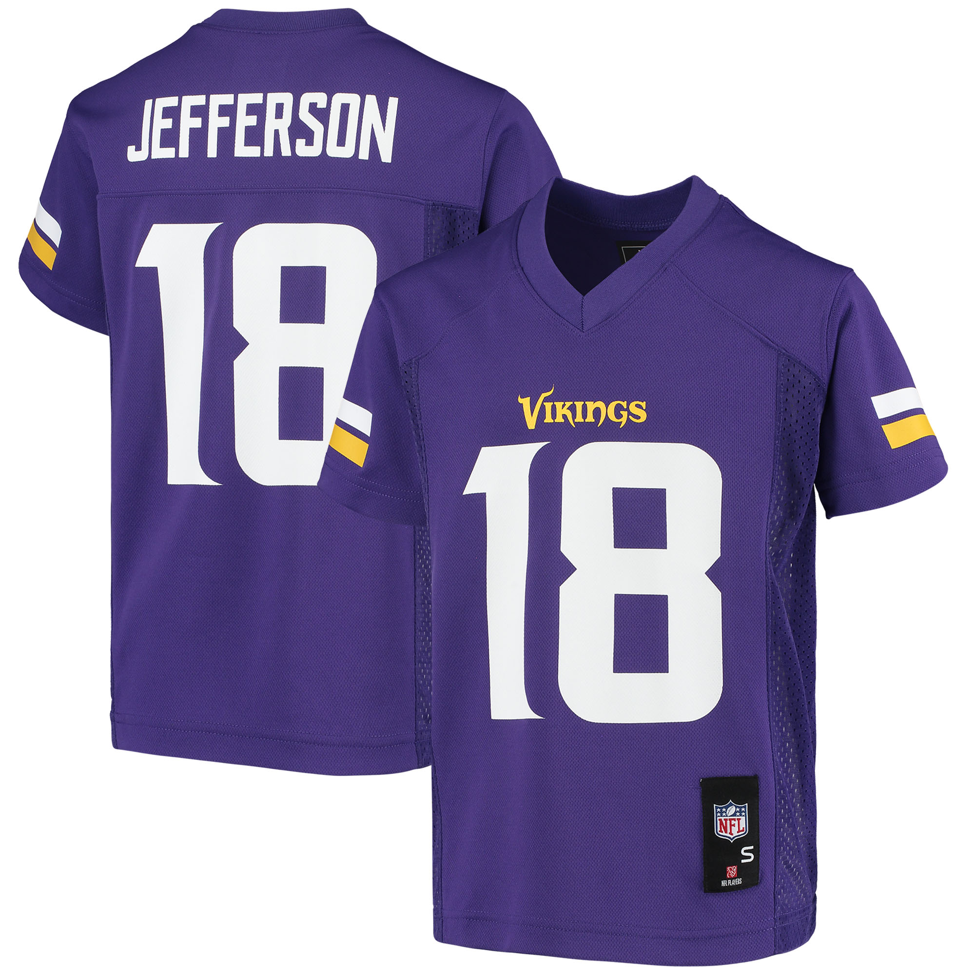 Outerstuff Big Boys' and Girls' Justin Jefferson Purple Minnesota Vikings Replica Jersey - Purple