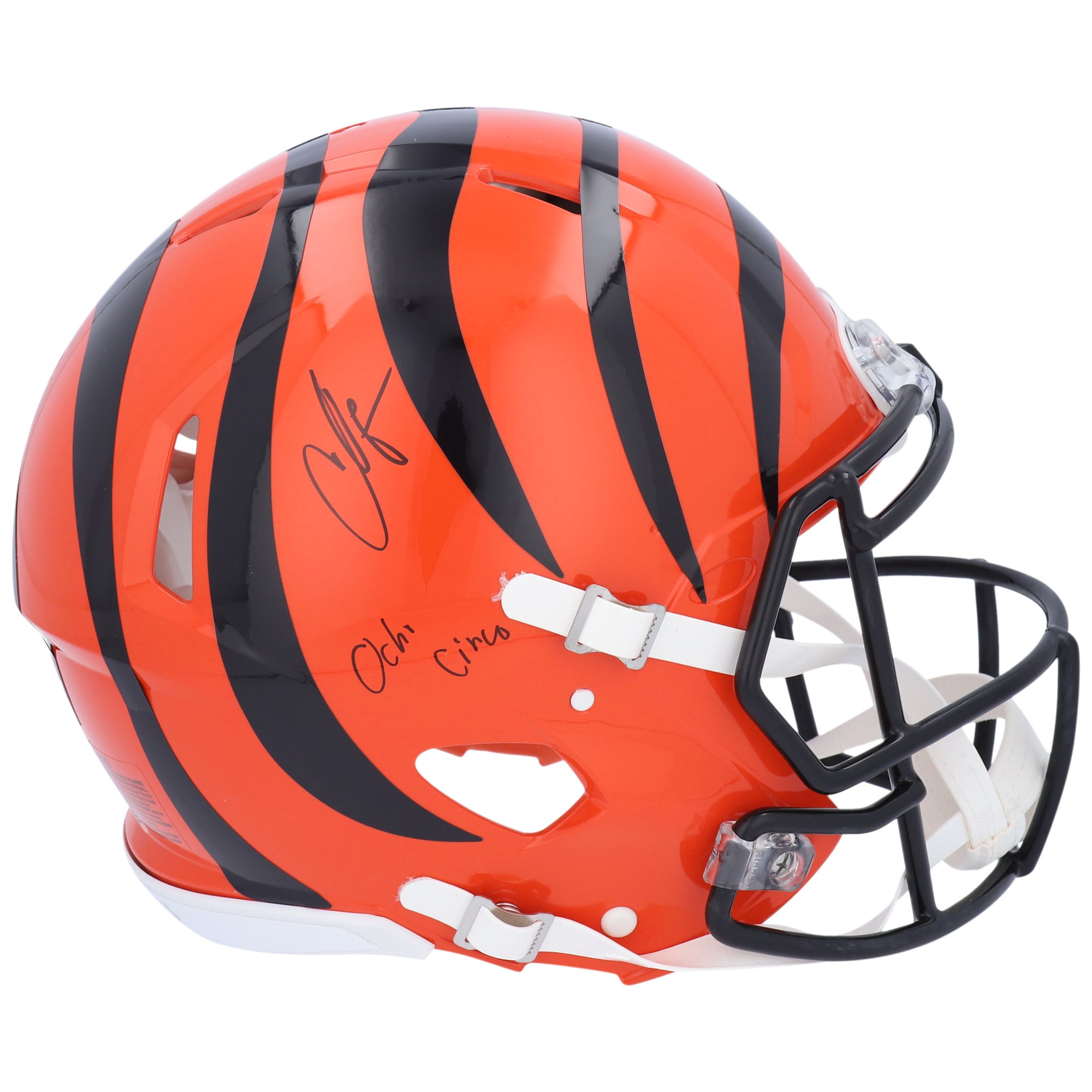 Chad Johnson Cincinnati Bengals Autographed Riddell Speed Authentic Helmet with “Ocho Cinco” Inscription Chad Johnson Cincinnati Bengals Autographed Riddell Speed Authentic Helmet with “Ocho Cinco” Inscription