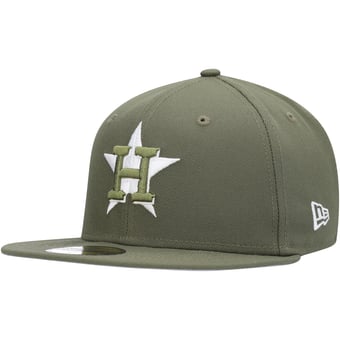 Men's New Era Olive Houston Astros White Logo 59FIFTY Fitted Hat
