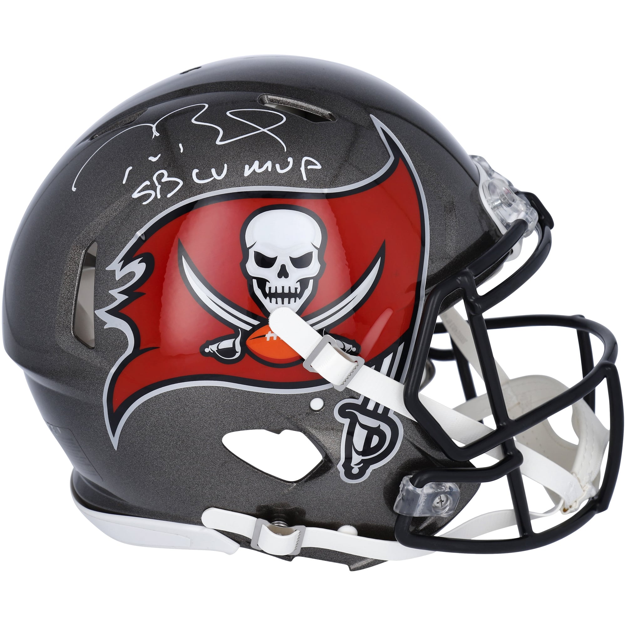 Tom Brady Tampa Bay Buccaneers Autographed Super Bowl LV Champions Riddell Speed Authentic Helmet with "LV MVP" Inscription