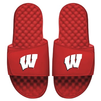 Youth ISlide Red Wisconsin Badgers Primary Logo Slide Sandals