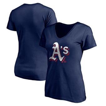 Women's Navy Athletics Red White and Team V-Neck T-Shirt