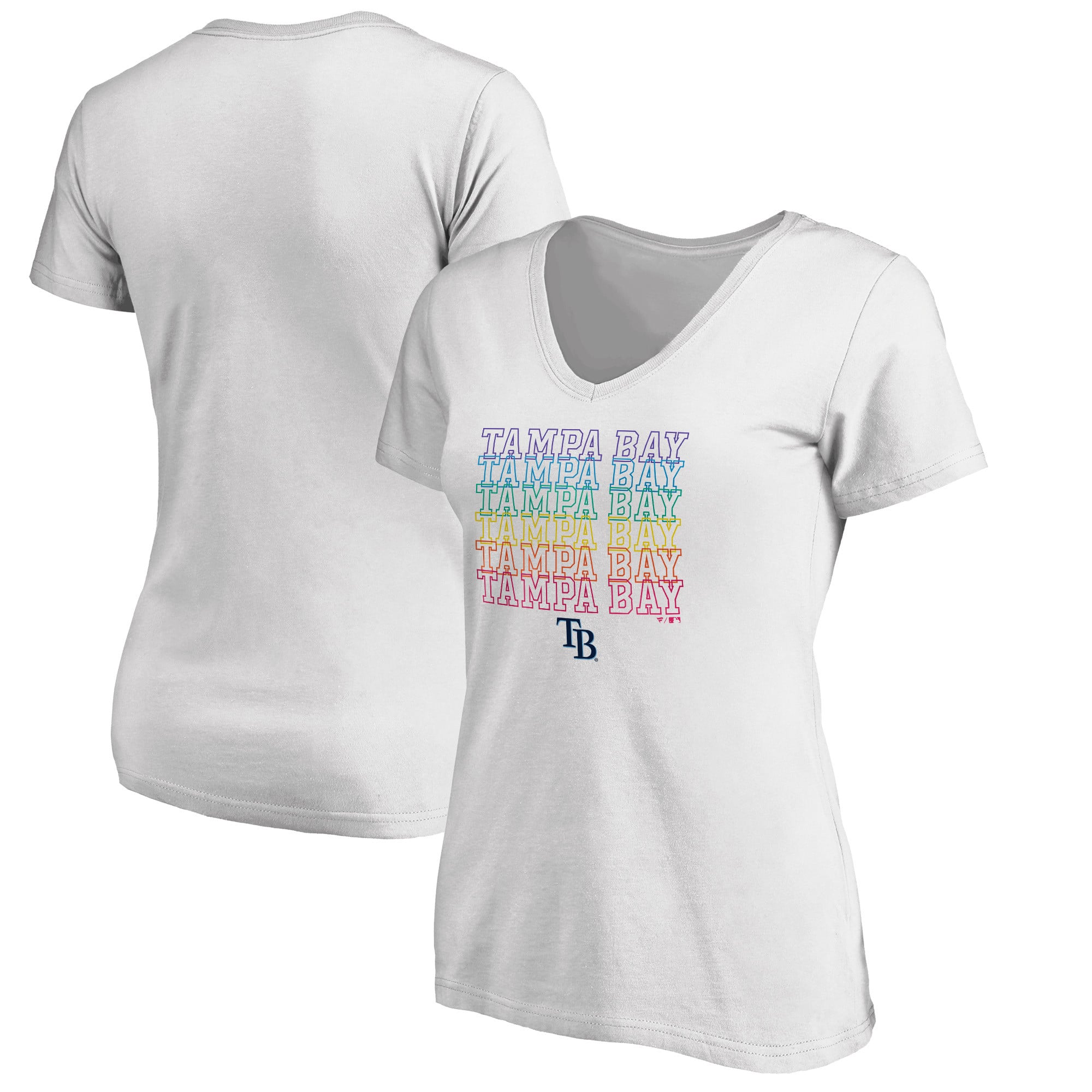 Women's White Tampa Bay Rays City Pride V-Neck T-Shirt