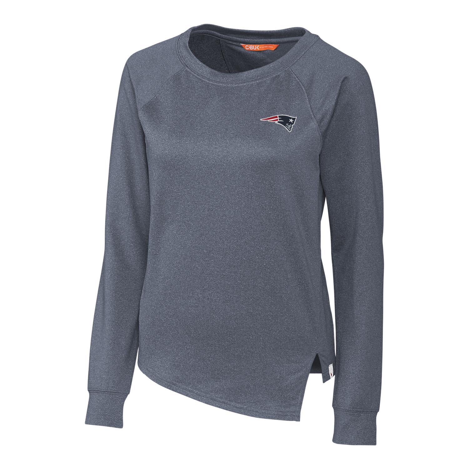 Women's Cutter & Buck Heathered Navy New England Patriots Jackson Pullover Sweatshirt