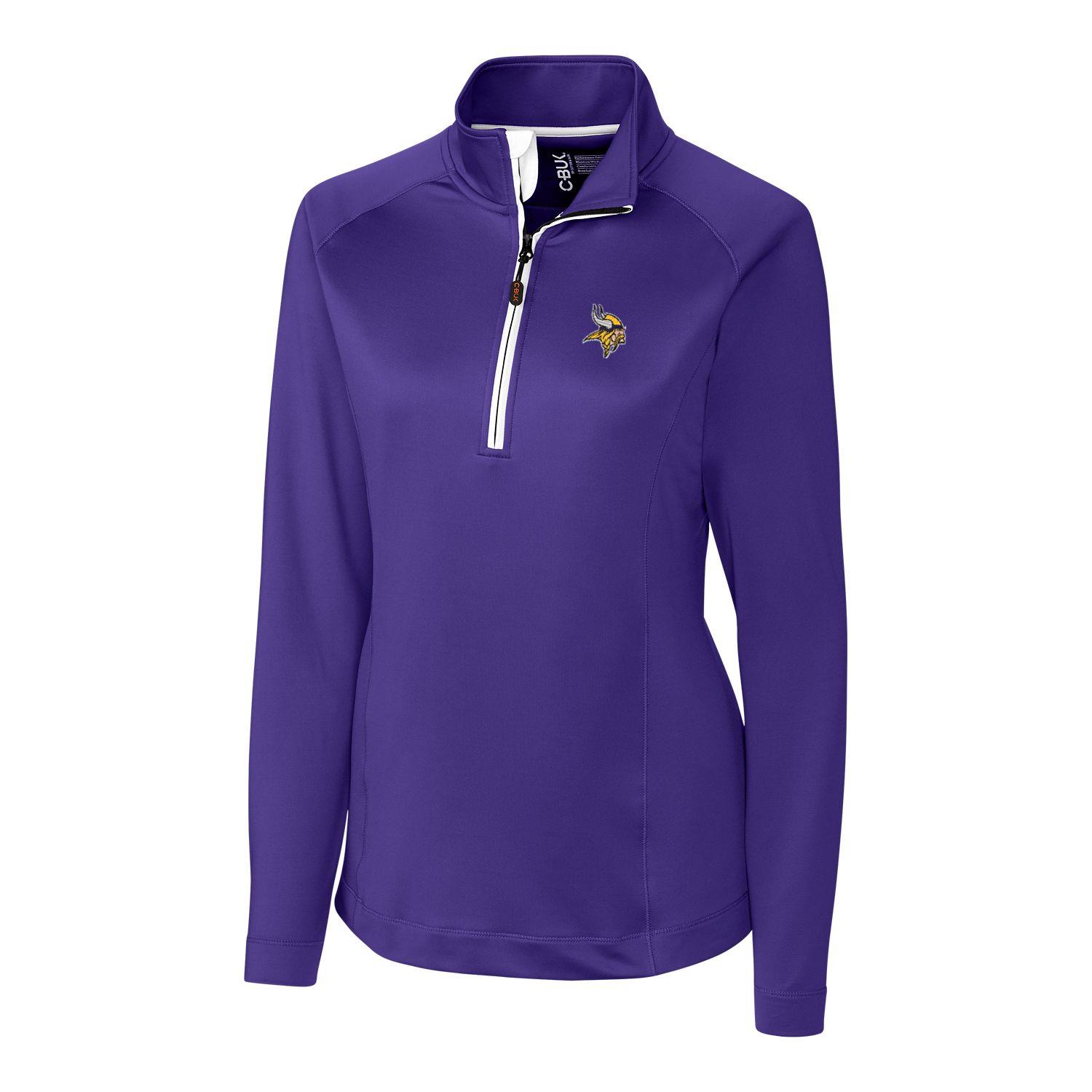 Women's Cutter & Buck Purple Minnesota Vikings Jackson Half-Zip Overknit Pullover Jacket