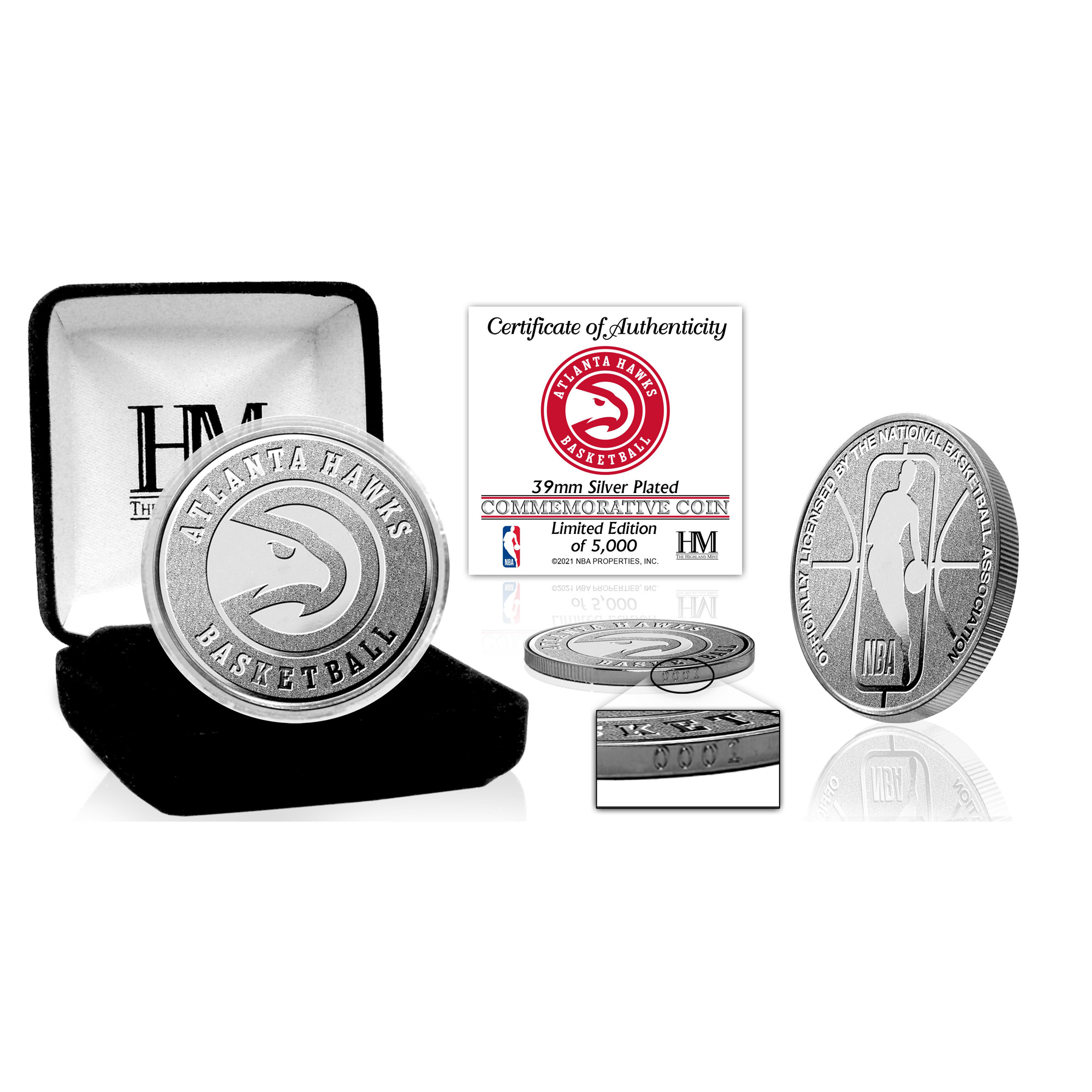 Highland Mint Officially Licensed Atlanta Hawks Silver Mint Coin