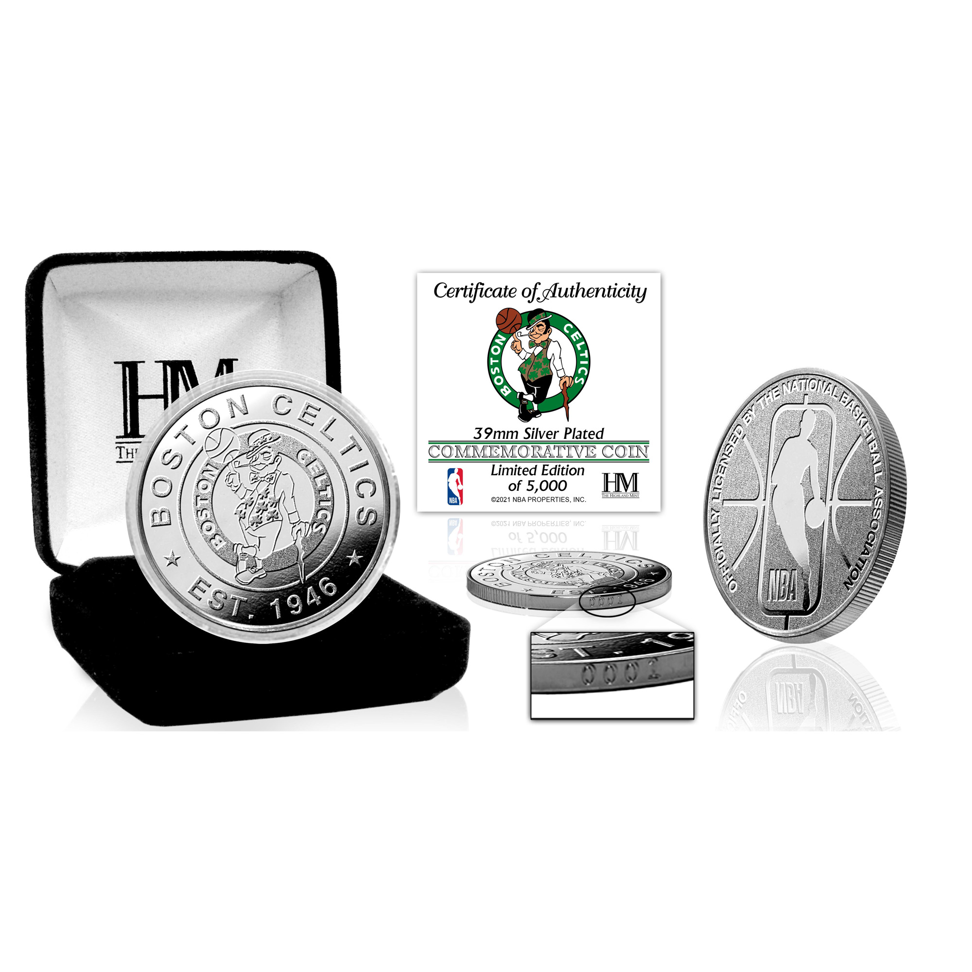 Highland Mint Officially Licensed Boston Celtics Silver Mint Coin