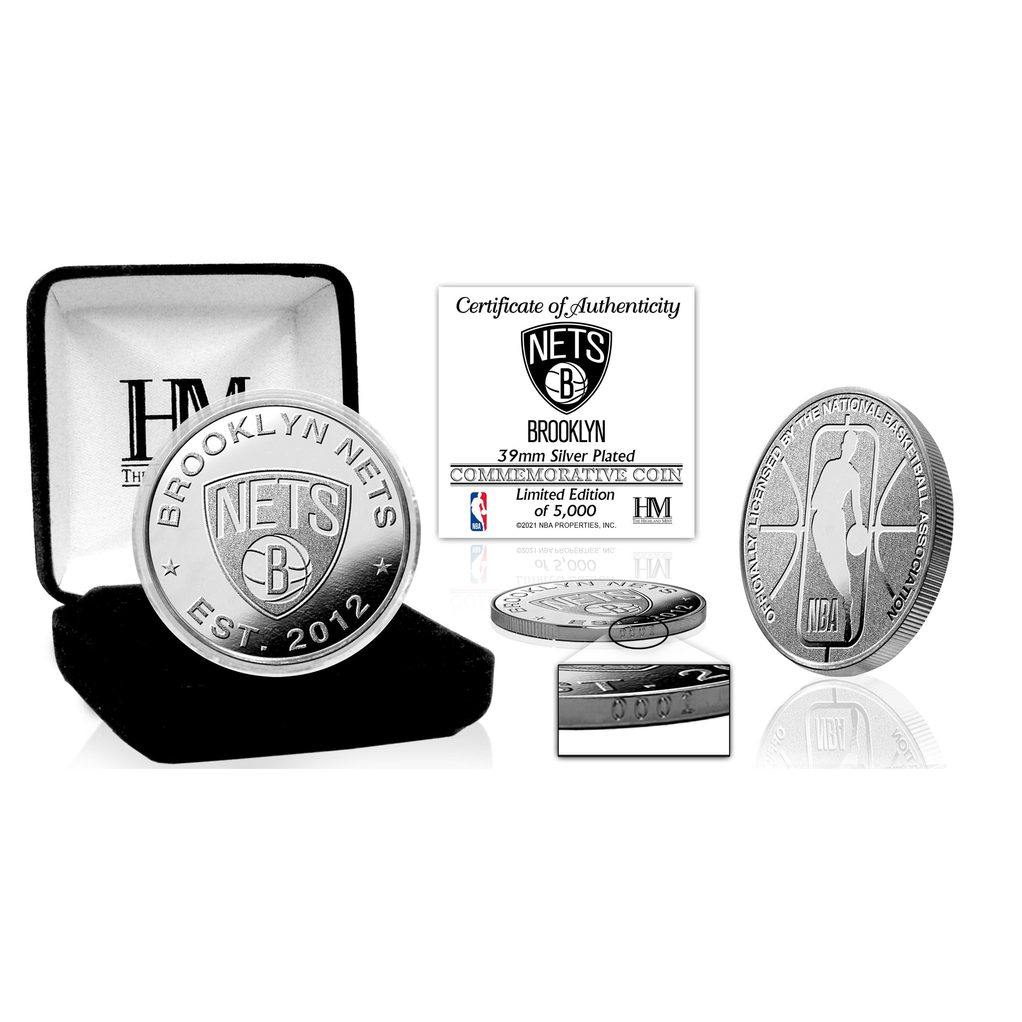 Highland Mint Brooklyn Nets Silver Mint Coin Highland Mint Brooklyn Nets Silver Mint Coin