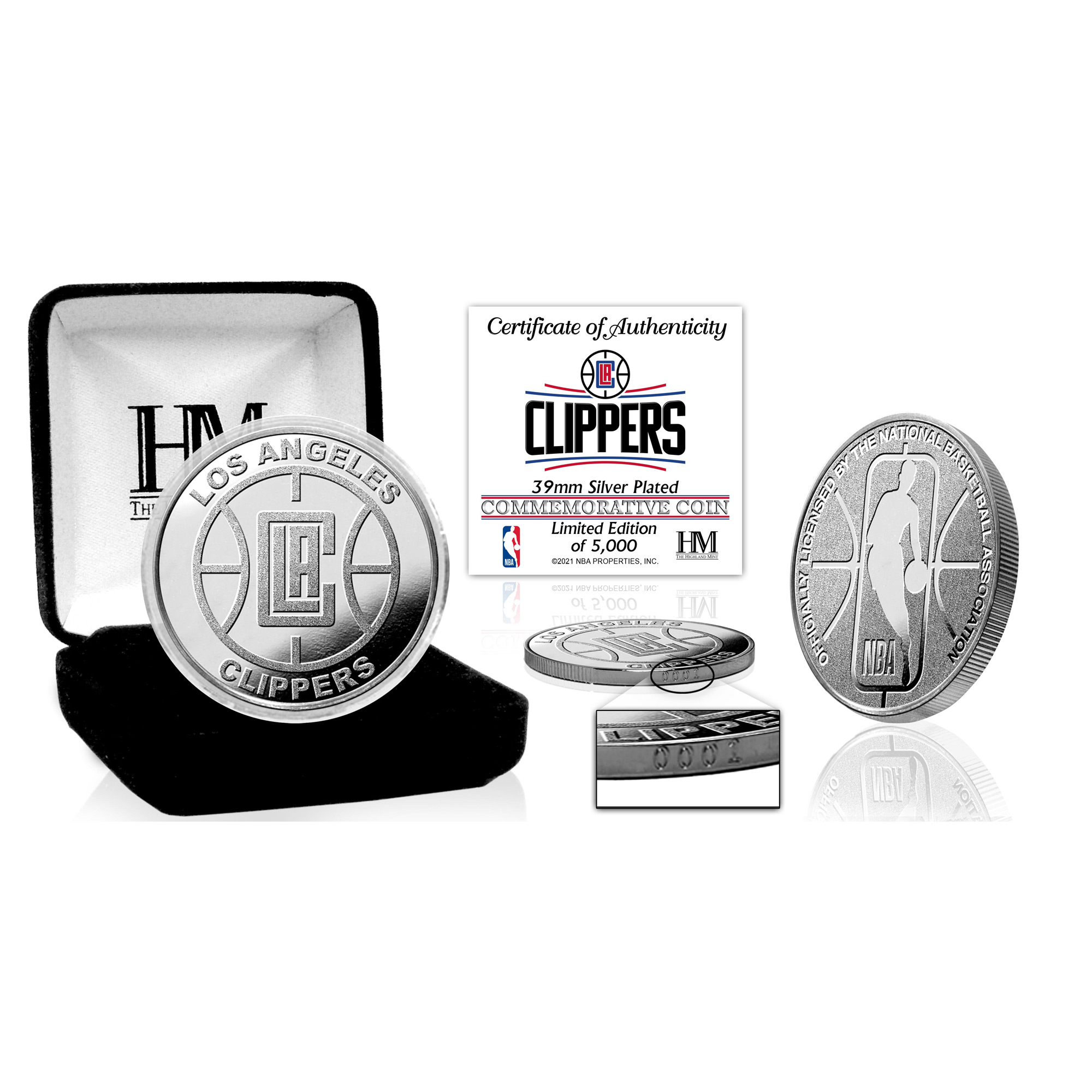 Highland Mint Officially Licensed LA Clippers Silver Mint Coin