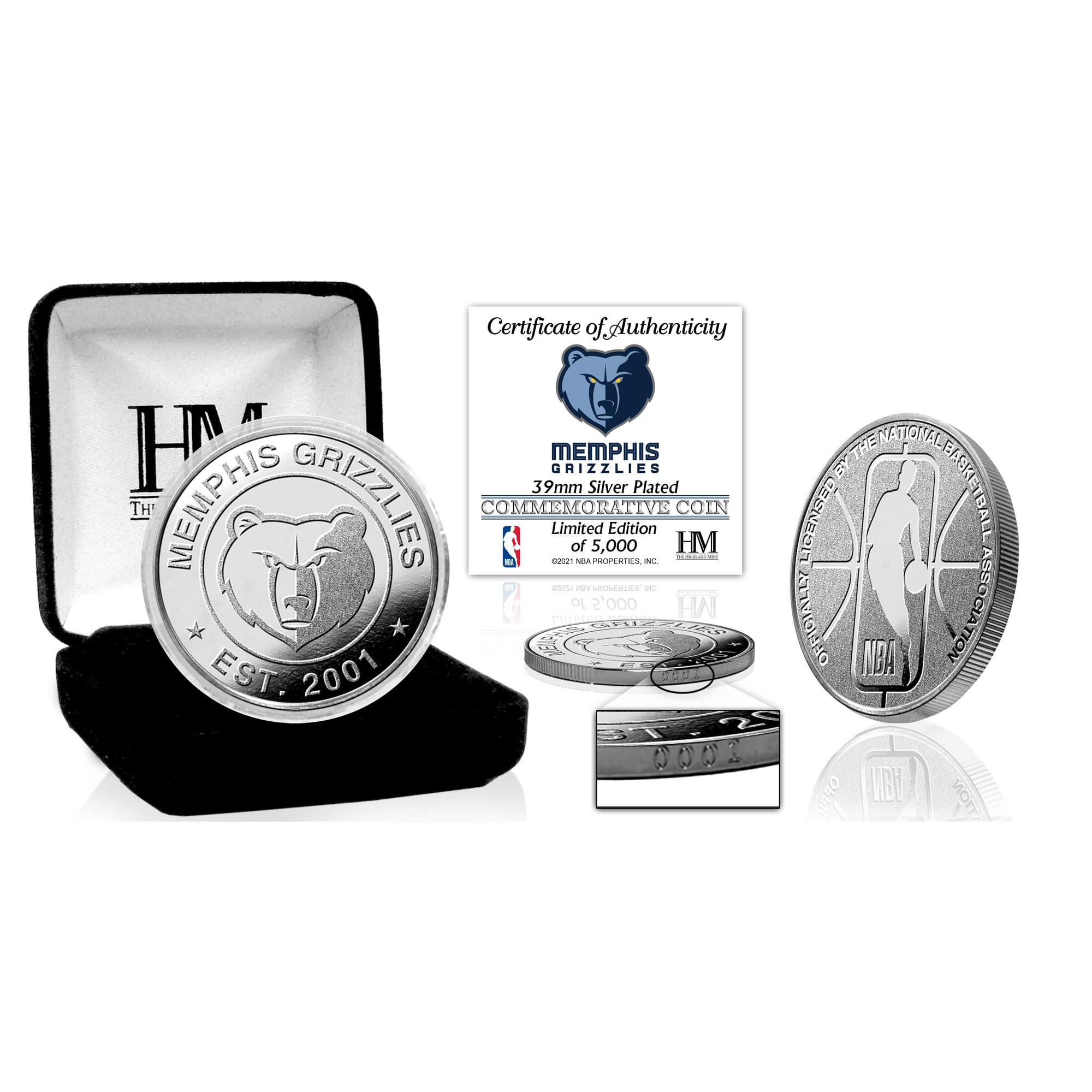 Highland Mint Memphis Grizzlies Silver Mint Coin