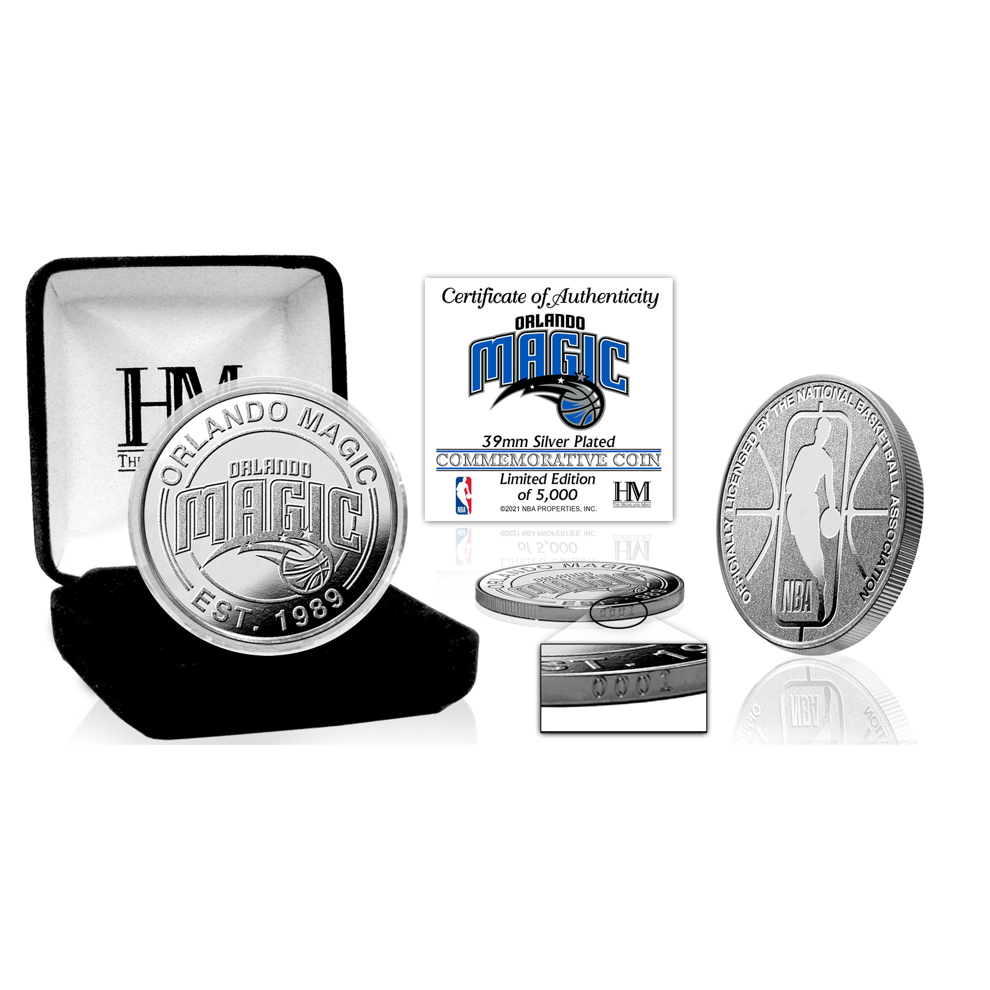 Highland Mint Officially Licensed NBA Silver Mint Coin - Orlando Magic