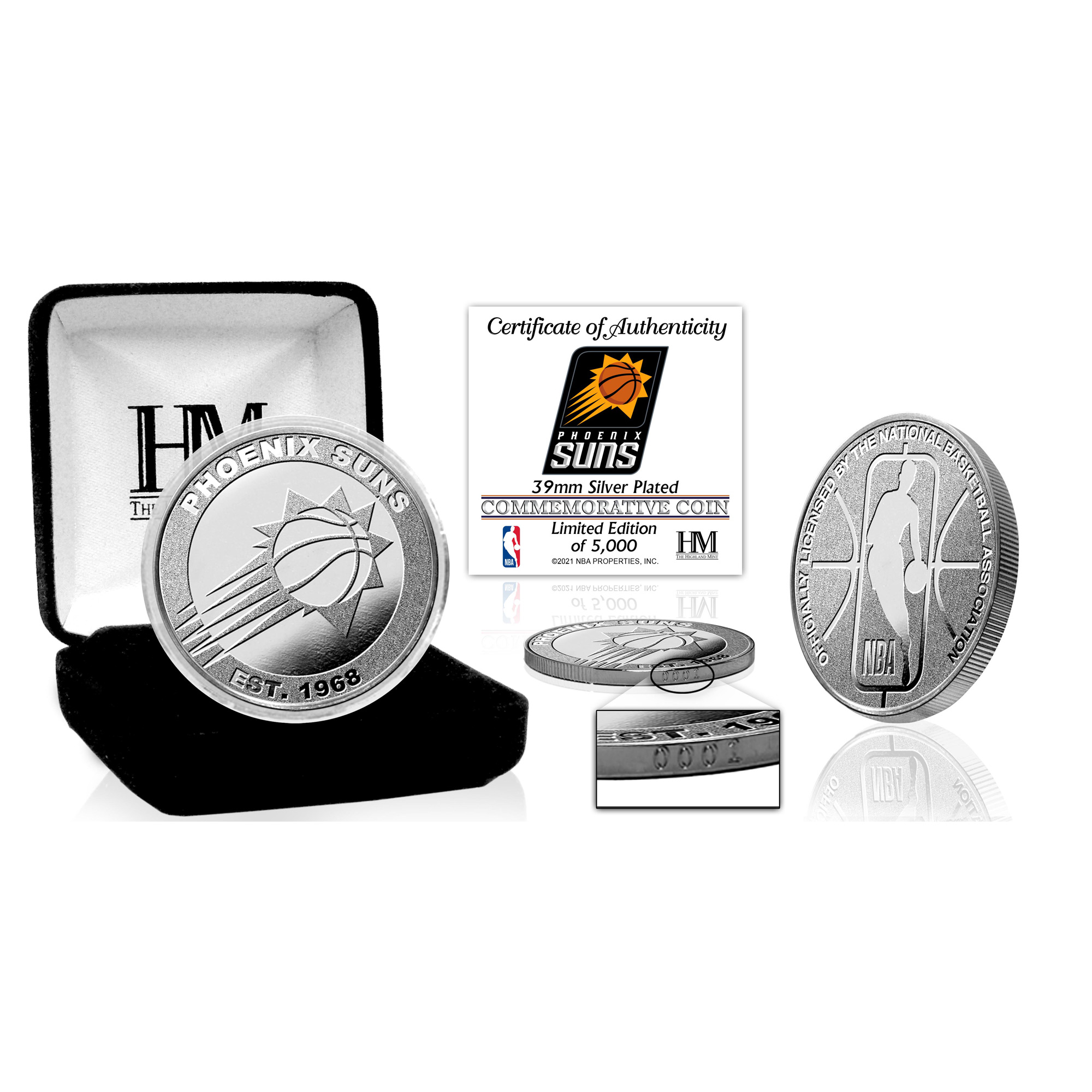 Highland Mint Officially Licensed NBA Silver Mint Coin - Phoenix Suns