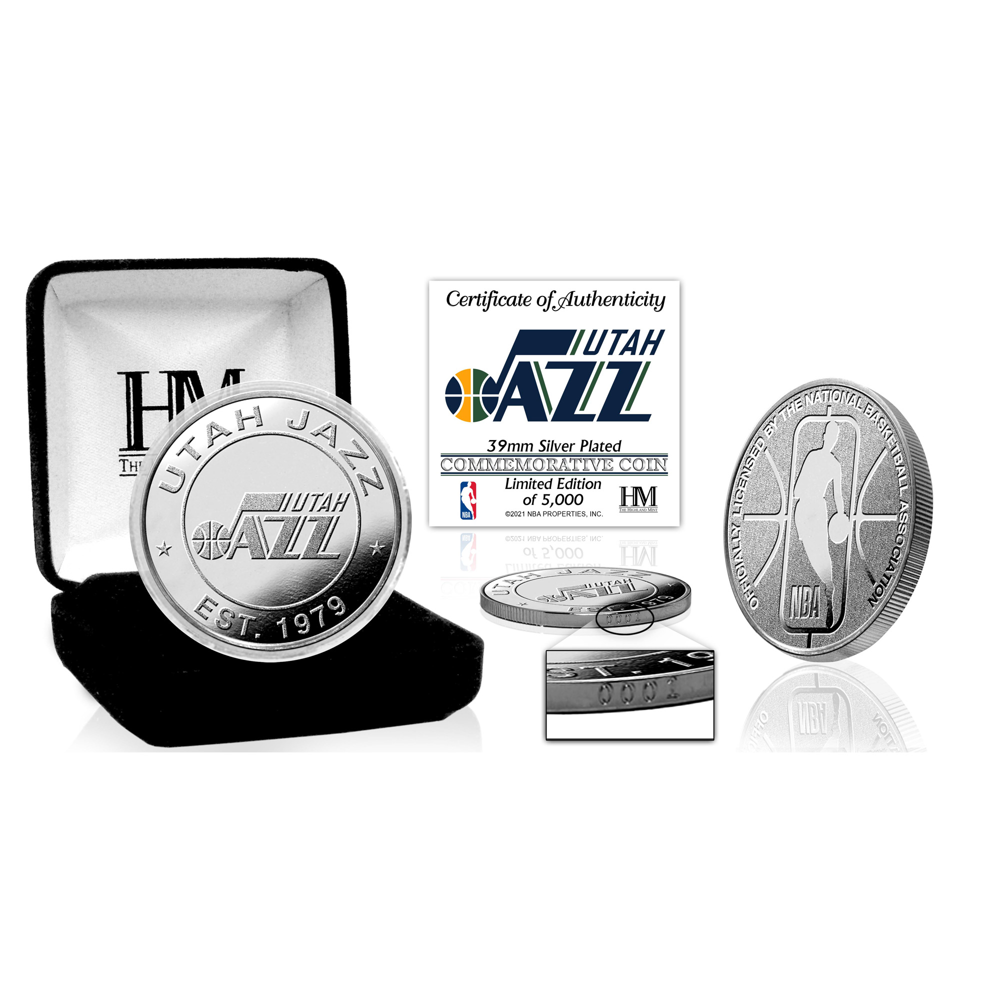 Highland Mint Officially Licensed NBA Silver Mint Coin - Utah Jazz