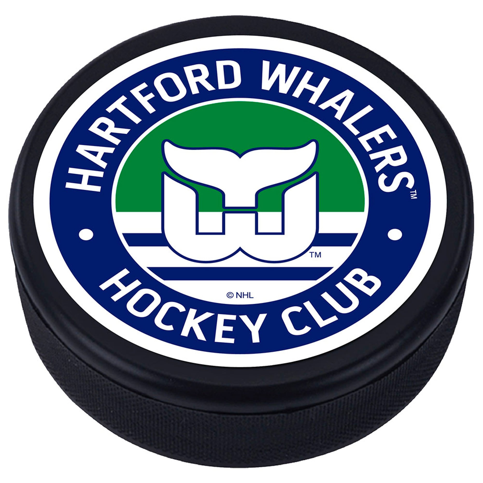 Hartford Whalers - Blue Vintage Textured Hockey Puck