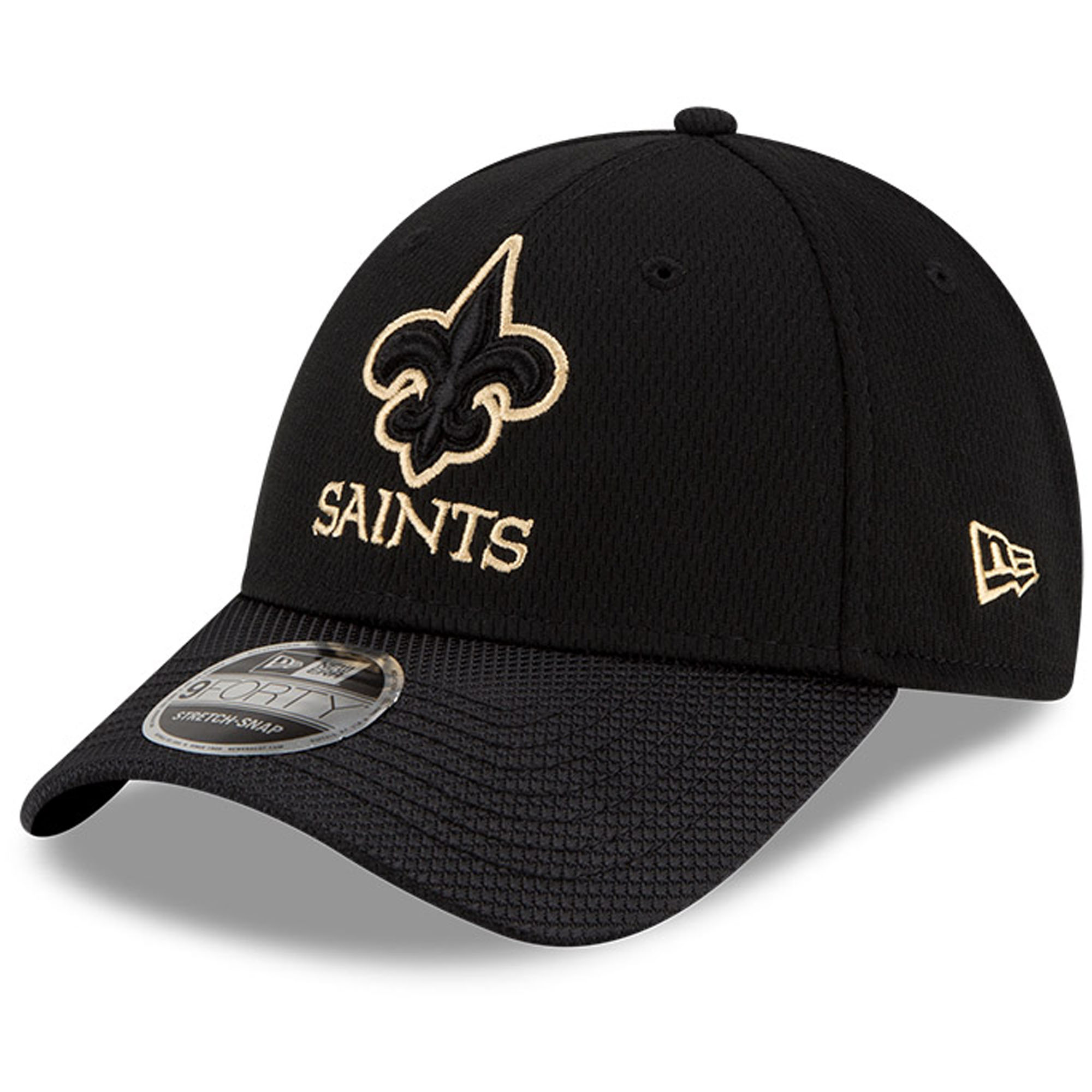 Men's New Era Black New Orleans Saints 2021 NFL Sideline Road 9FORTY Adjustable Hat