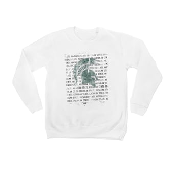 Youth White Michigan State Spartans Bold Type Pullover Sweatshirt
