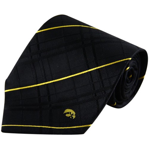 Iowa Hawkeyes Black Oxford Woven Tie