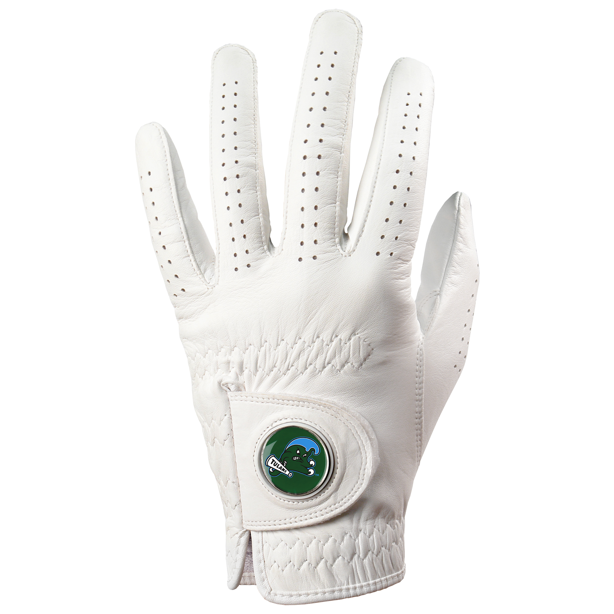 Men’s White Tulane Green Wave Golf Glove