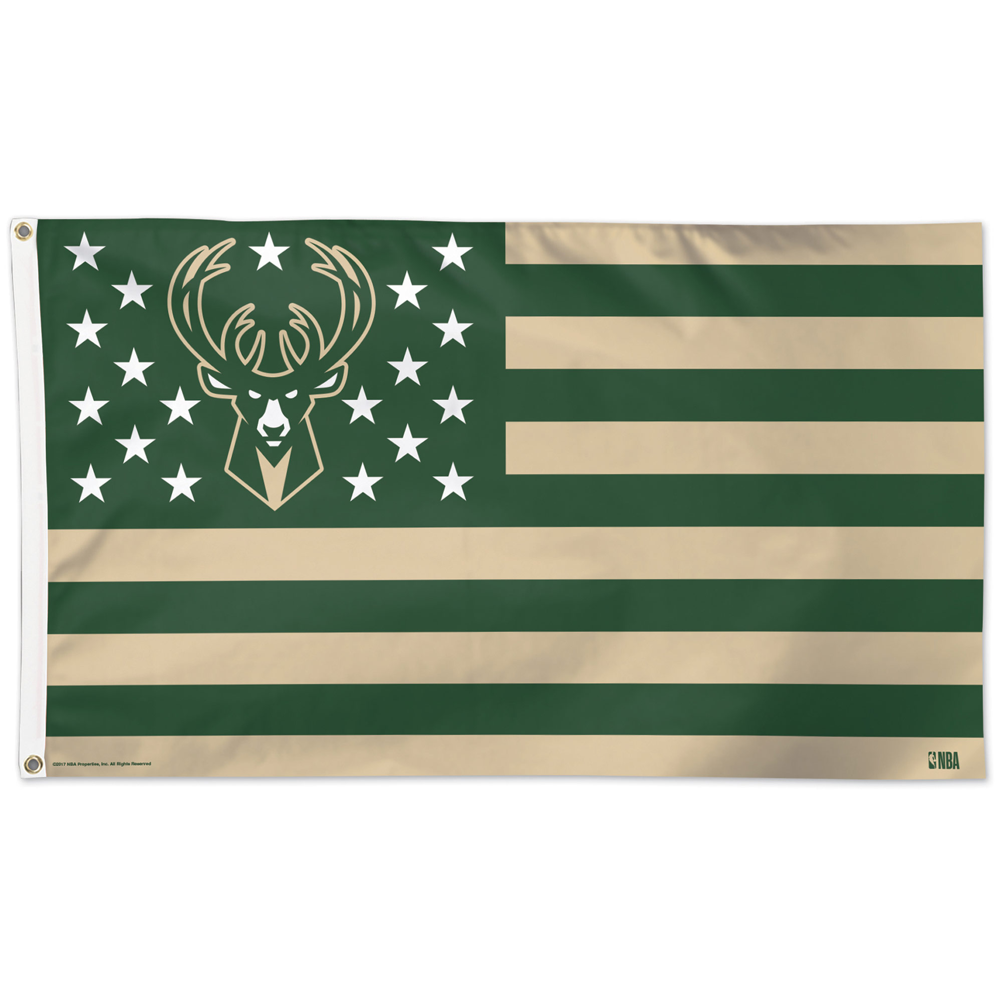 WinCraft Milwaukee Bucks 3' x 5' Stars & Stripes One-Sided Flag