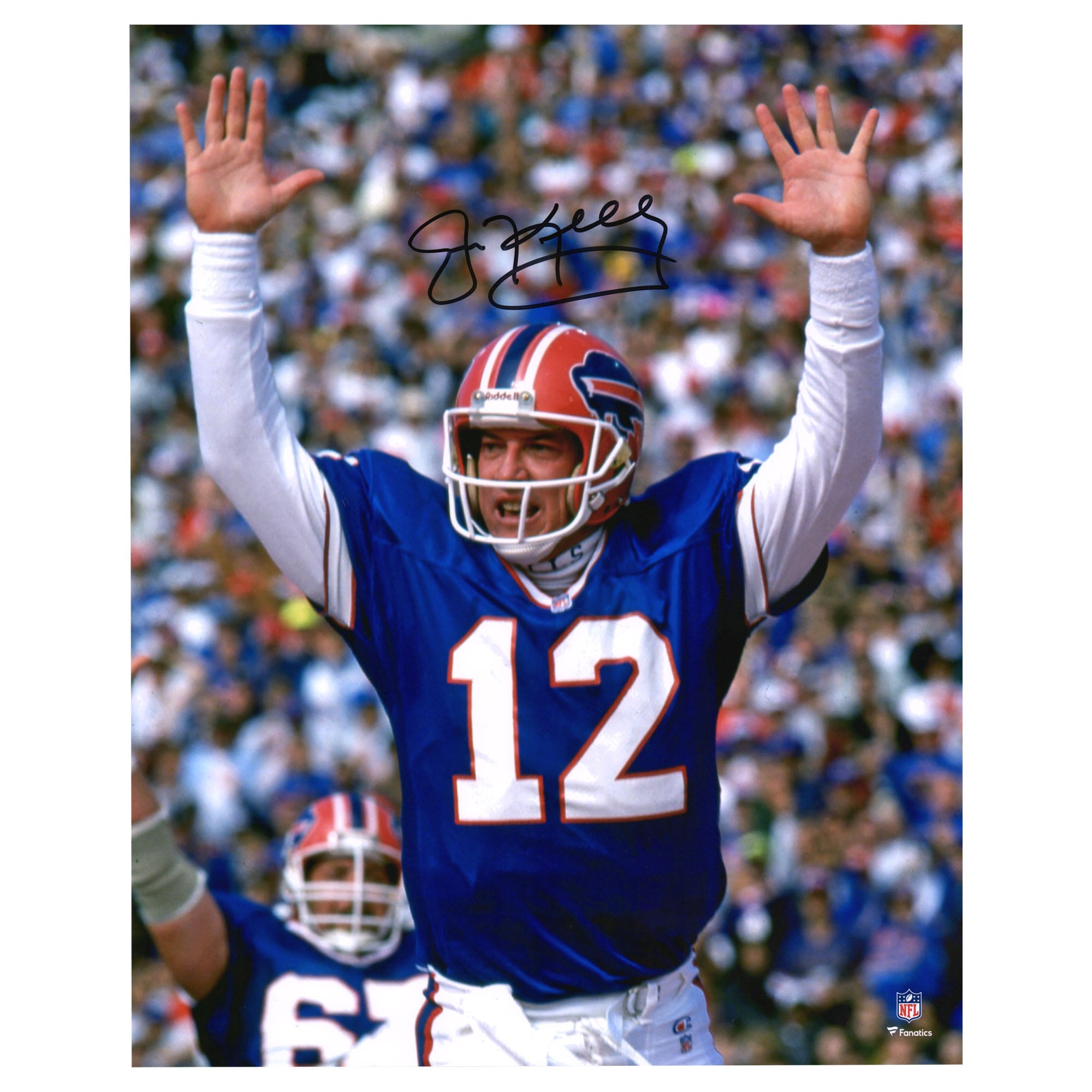 Jim Kelly Buffalo Bills Autographed 16" x 20" Arms Up Celebration Photograph