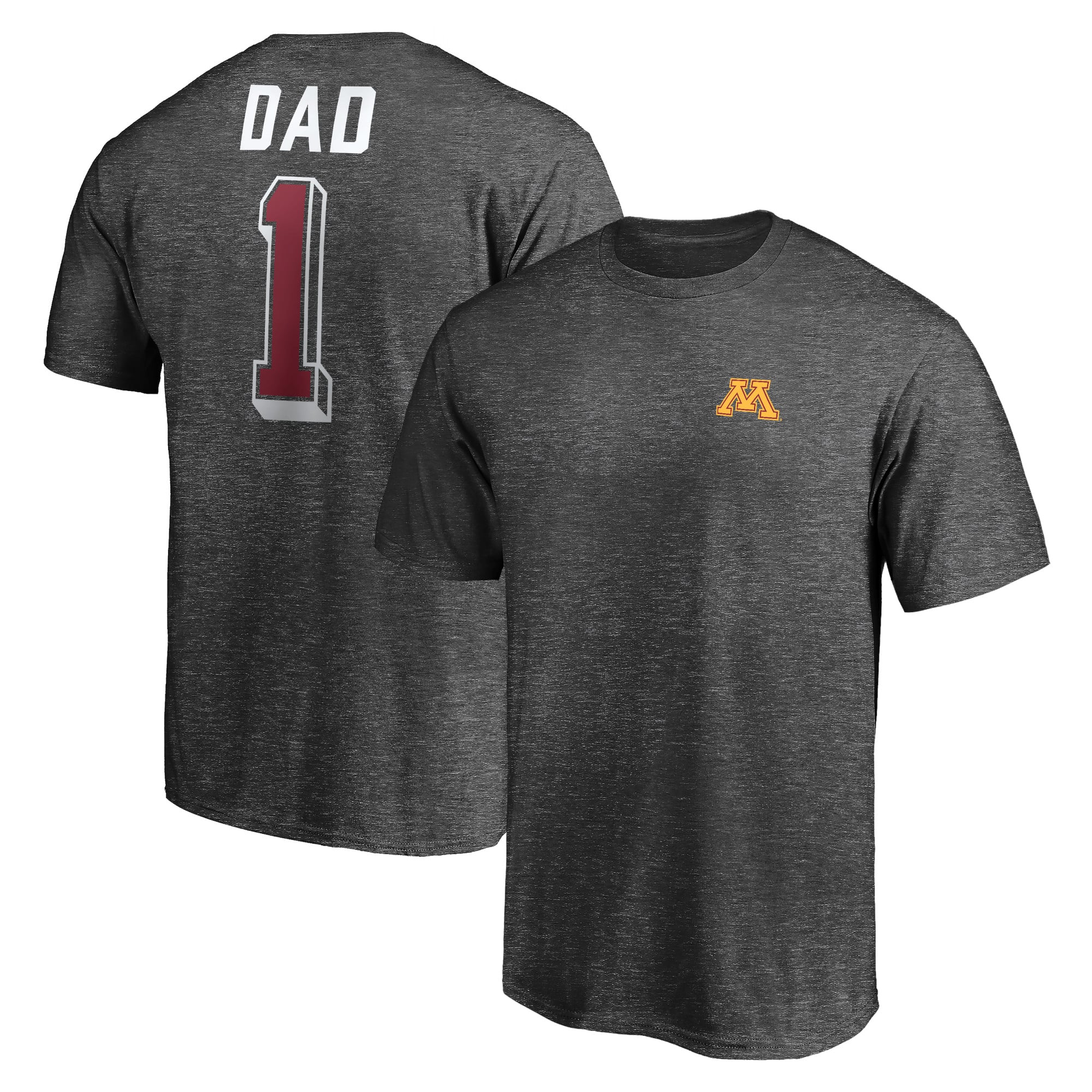 Men's Charcoal Minnesota Golden Gophers Number One Dad T-Shirt