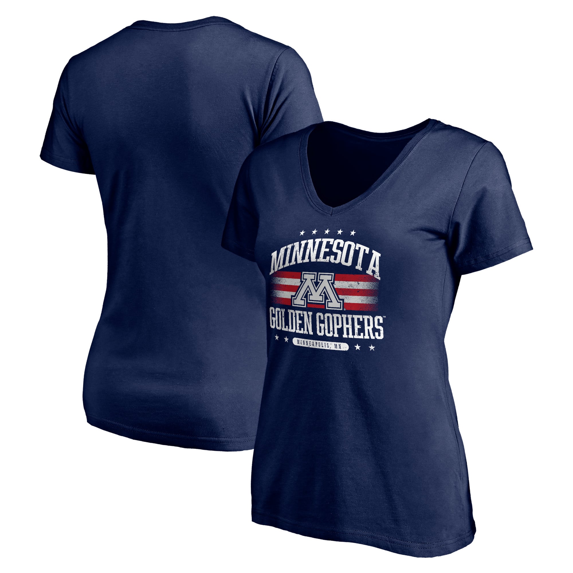 Women's Navy Minnesota Golden Gophers City Pride V-Neck T-Shirt