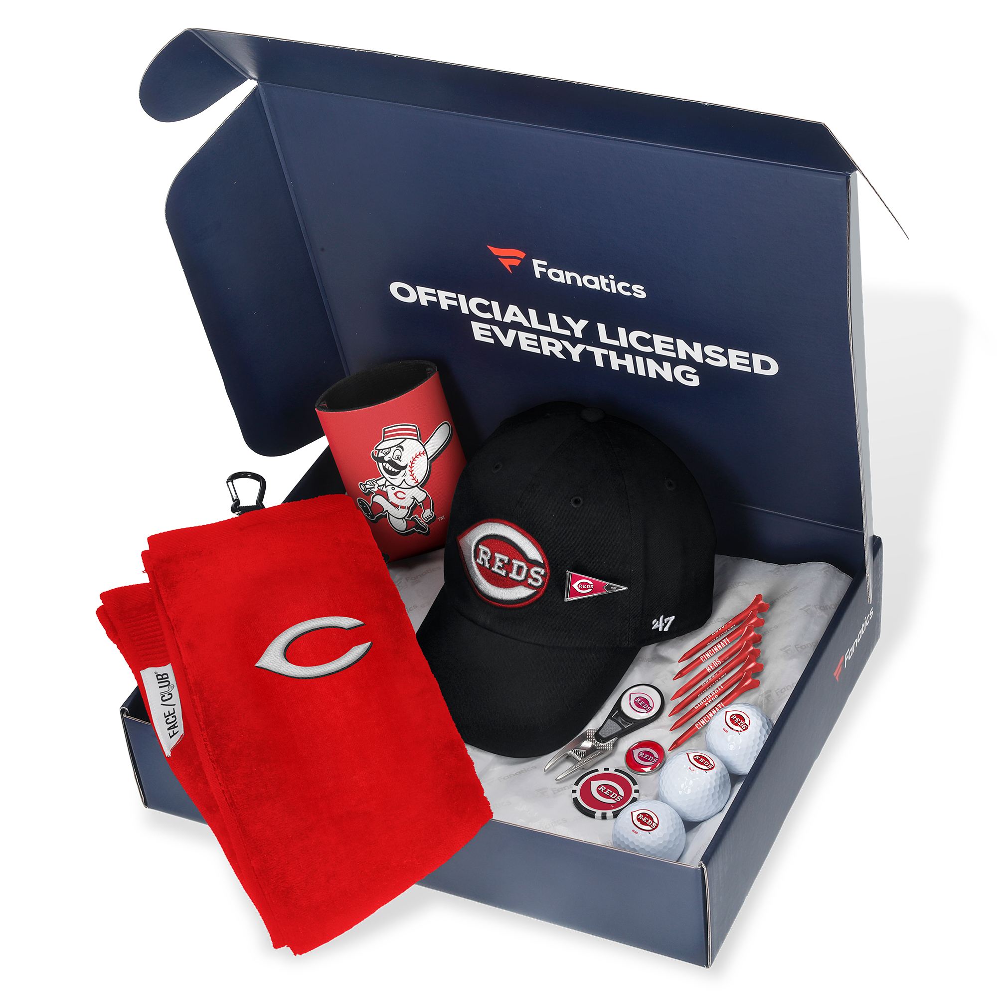 Cincinnati Reds Fanatics Pack Golf-Themed Gift Box – 5+ Value Cincinnati Reds Fanatics Pack Golf-Themed Gift Box – 5+ Value