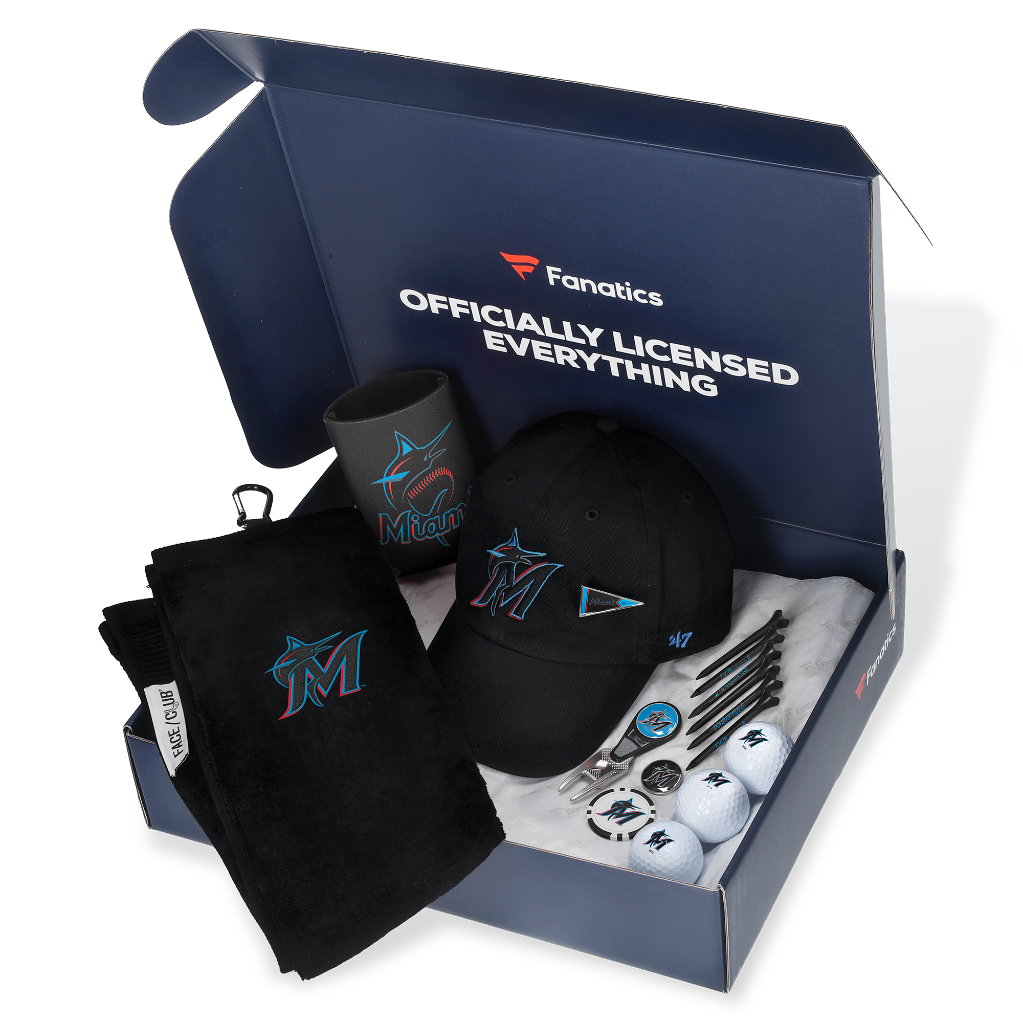 Miami Marlins Fanatics Pack Golf-Themed Gift Box – 5+ Value Miami Marlins Fanatics Pack Golf-Themed Gift Box – 5+ Value