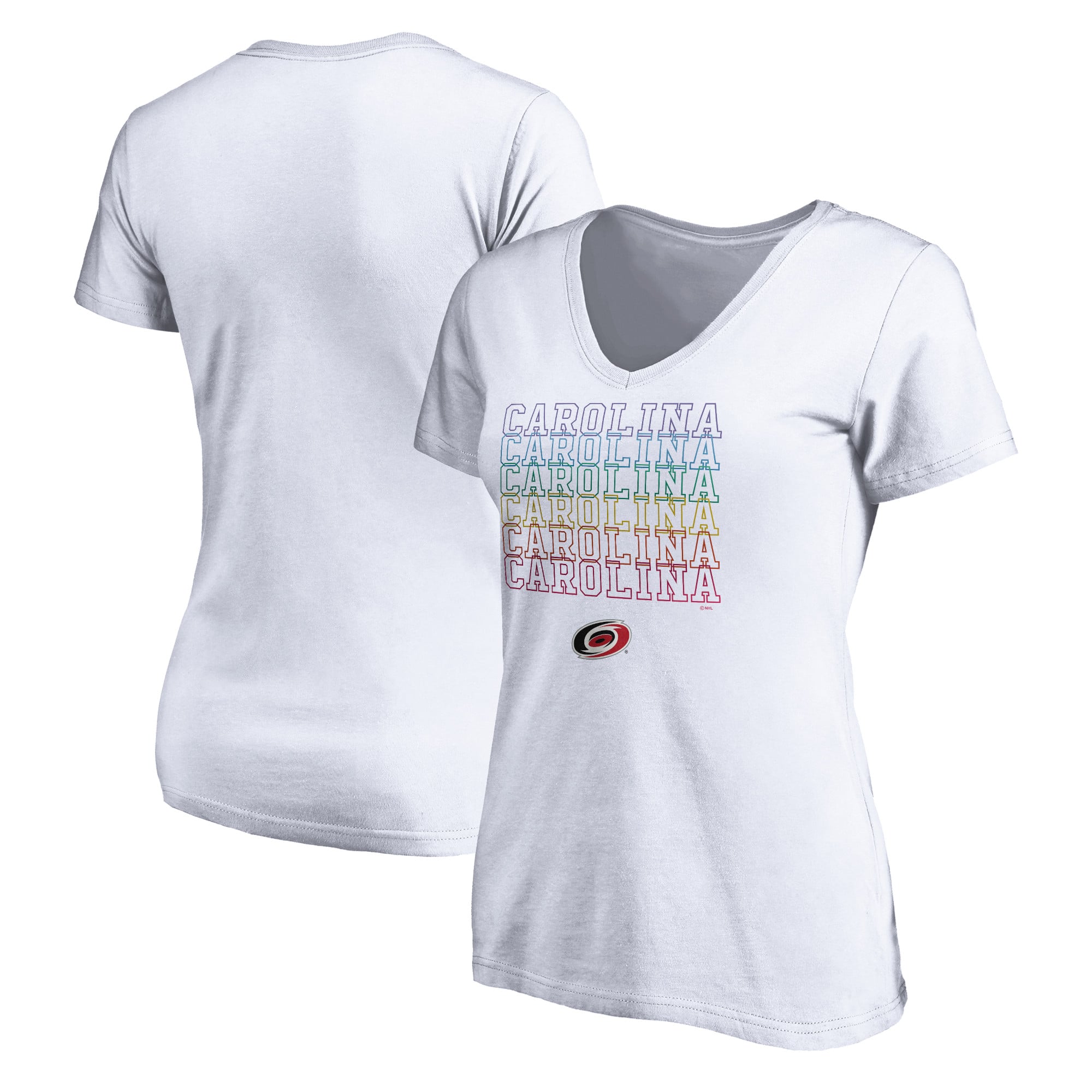 Women's White Carolina Hurricanes City Pride V-Neck T-Shirt