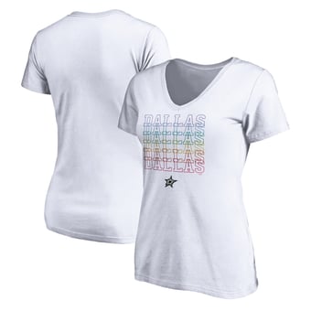 Women's White Dallas Stars City Pride V-Neck T-Shirt