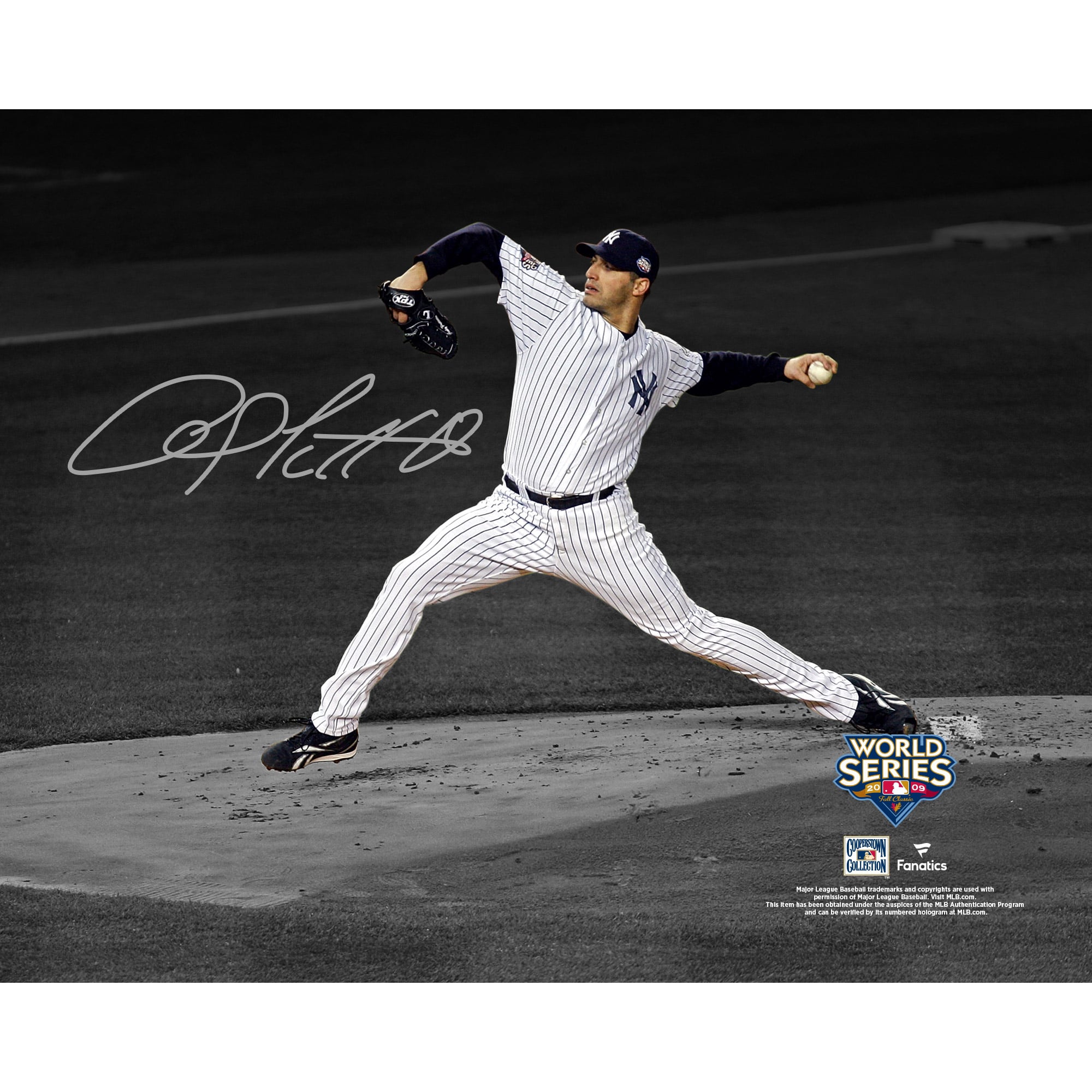 Andy Pettitte New York Yankees Autographed 8'' x 10'' Cooperstown Collection 2009 World Series Pitching Photograph