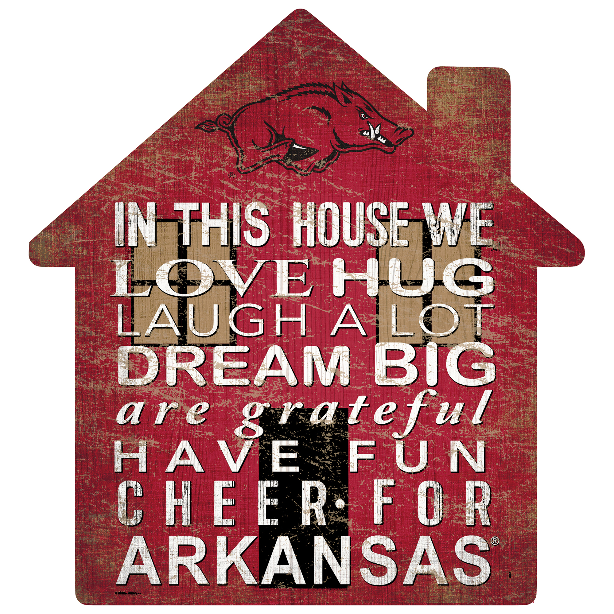 Arkansas Razorbacks 12'' Team House Sign