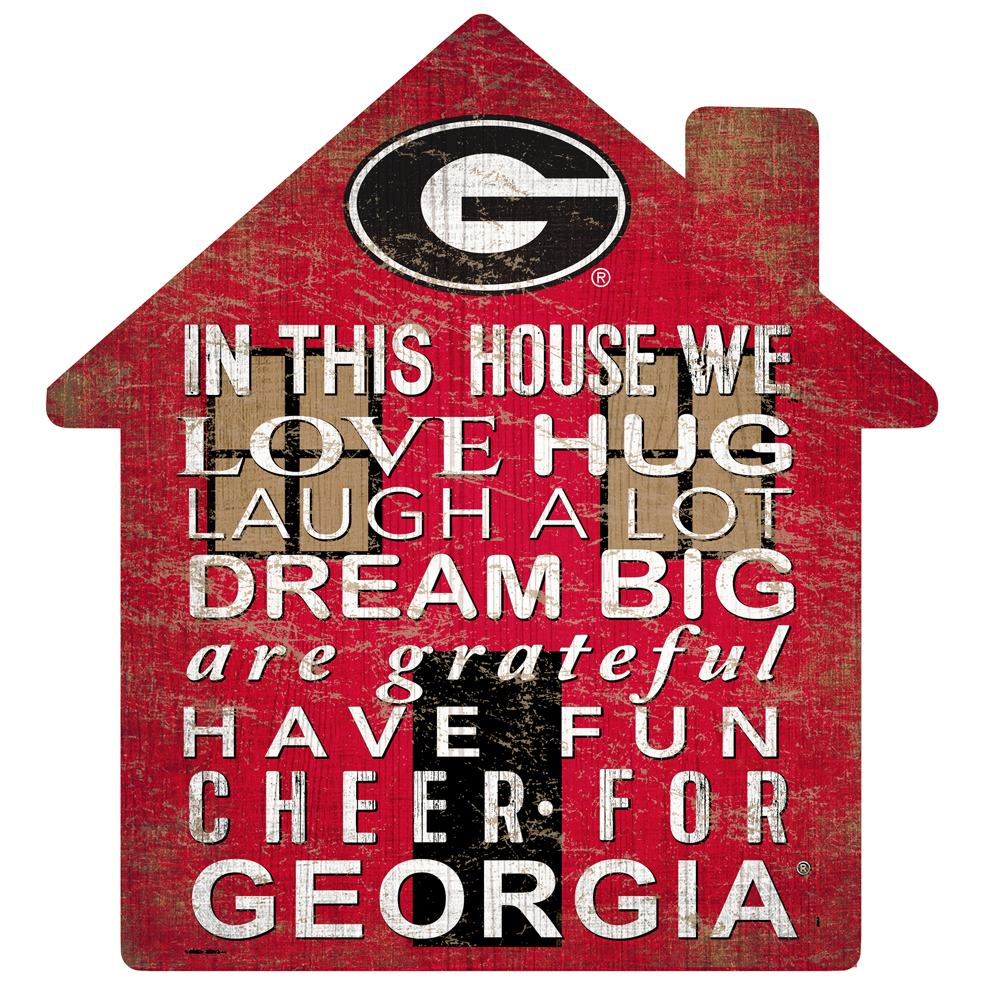 Georgia Bulldogs 12'' Team House Sign