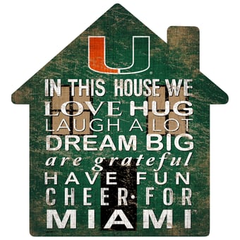 Miami Hurricanes 12'' Team House Sign
