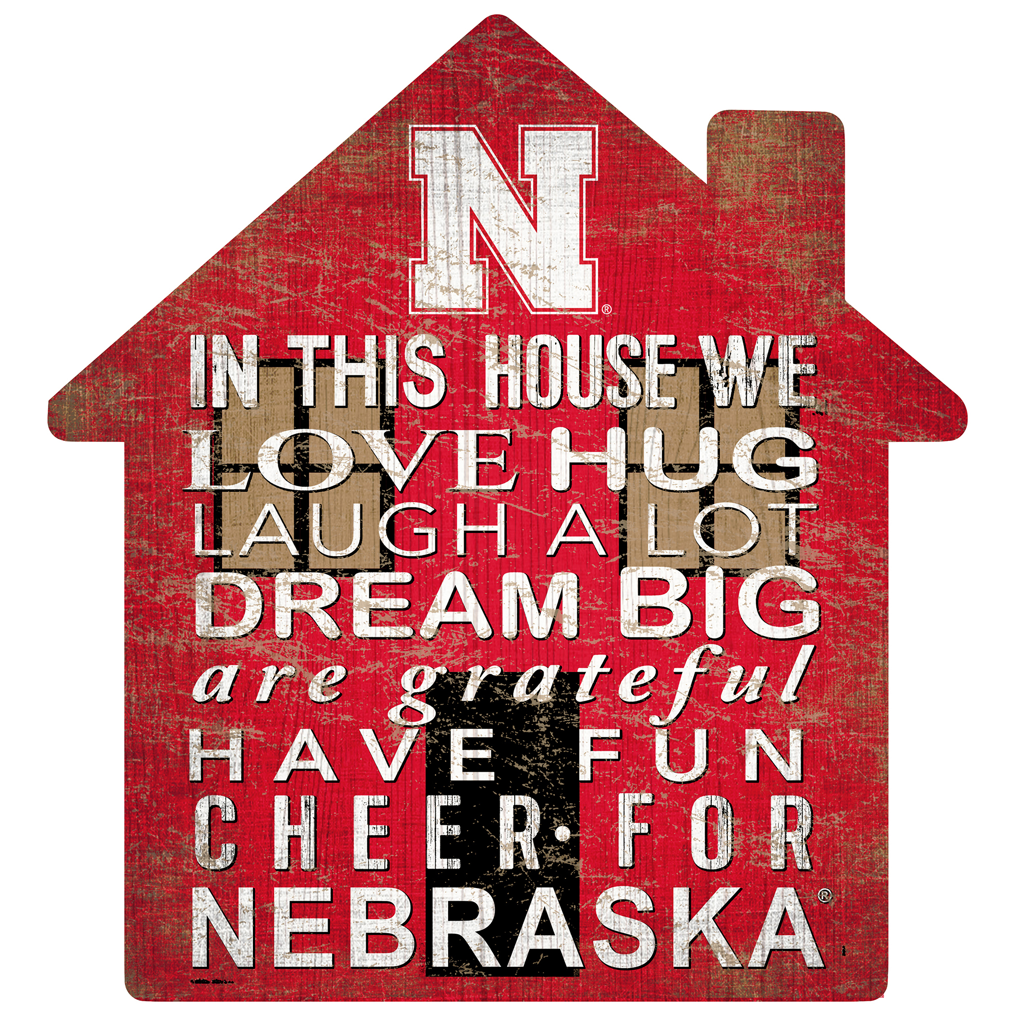 Nebraska Huskers 12'' Team House Sign
