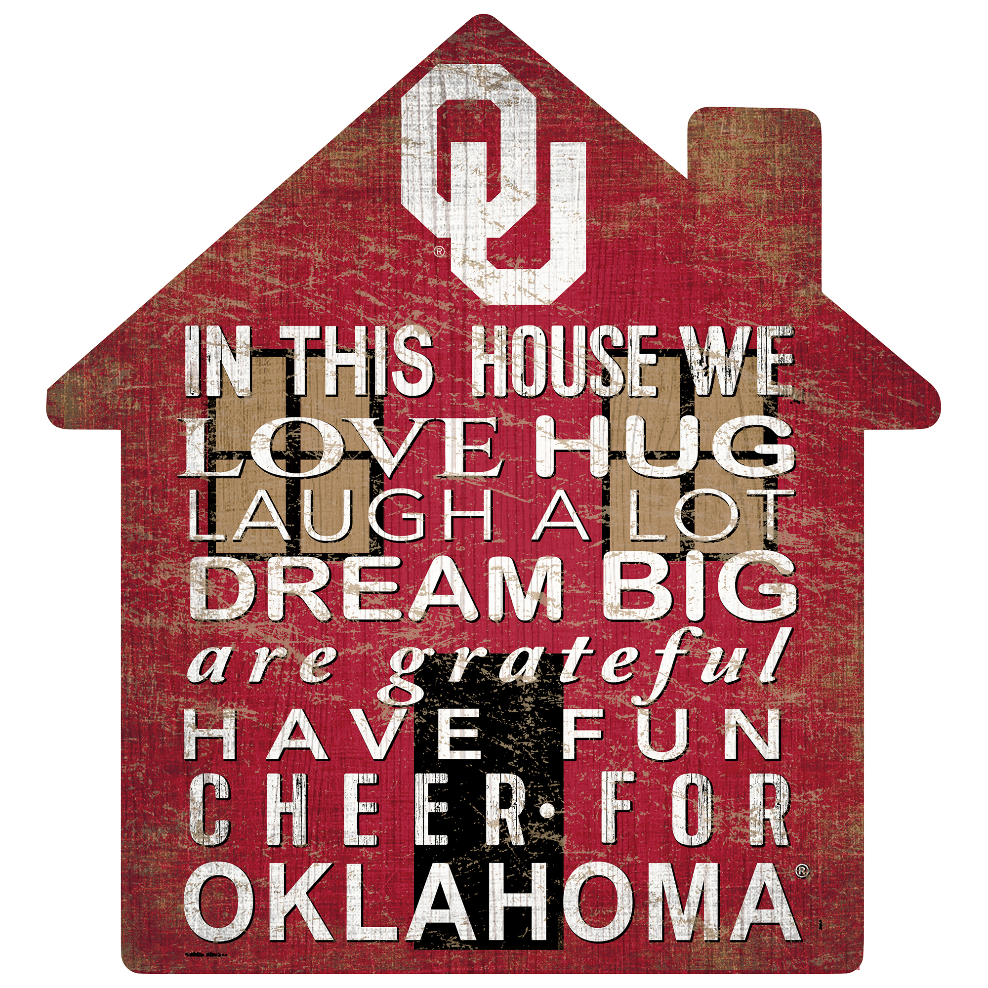 Oklahoma Sooners 12'' Team House Sign