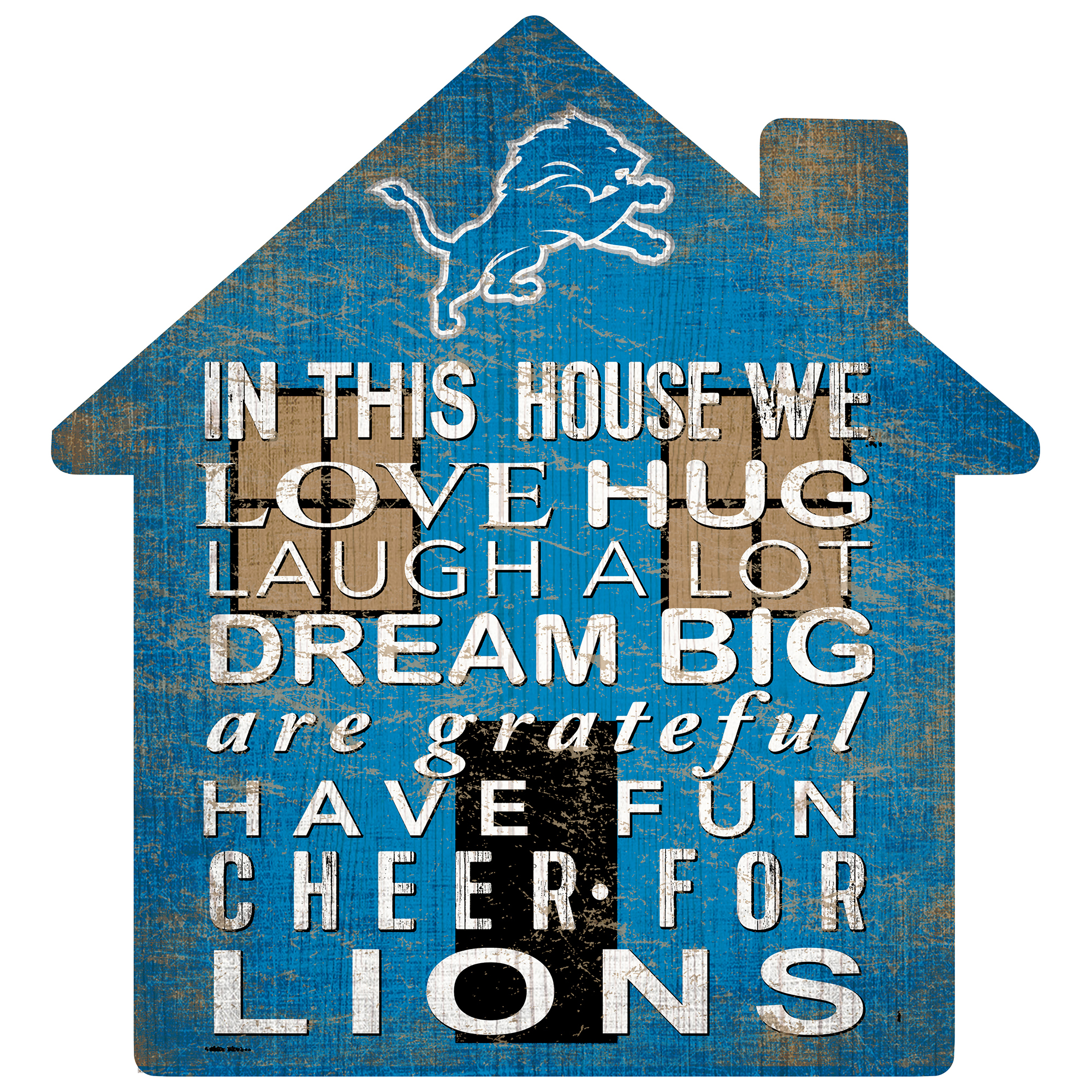 Detroit Lions 12'' Team House Sign