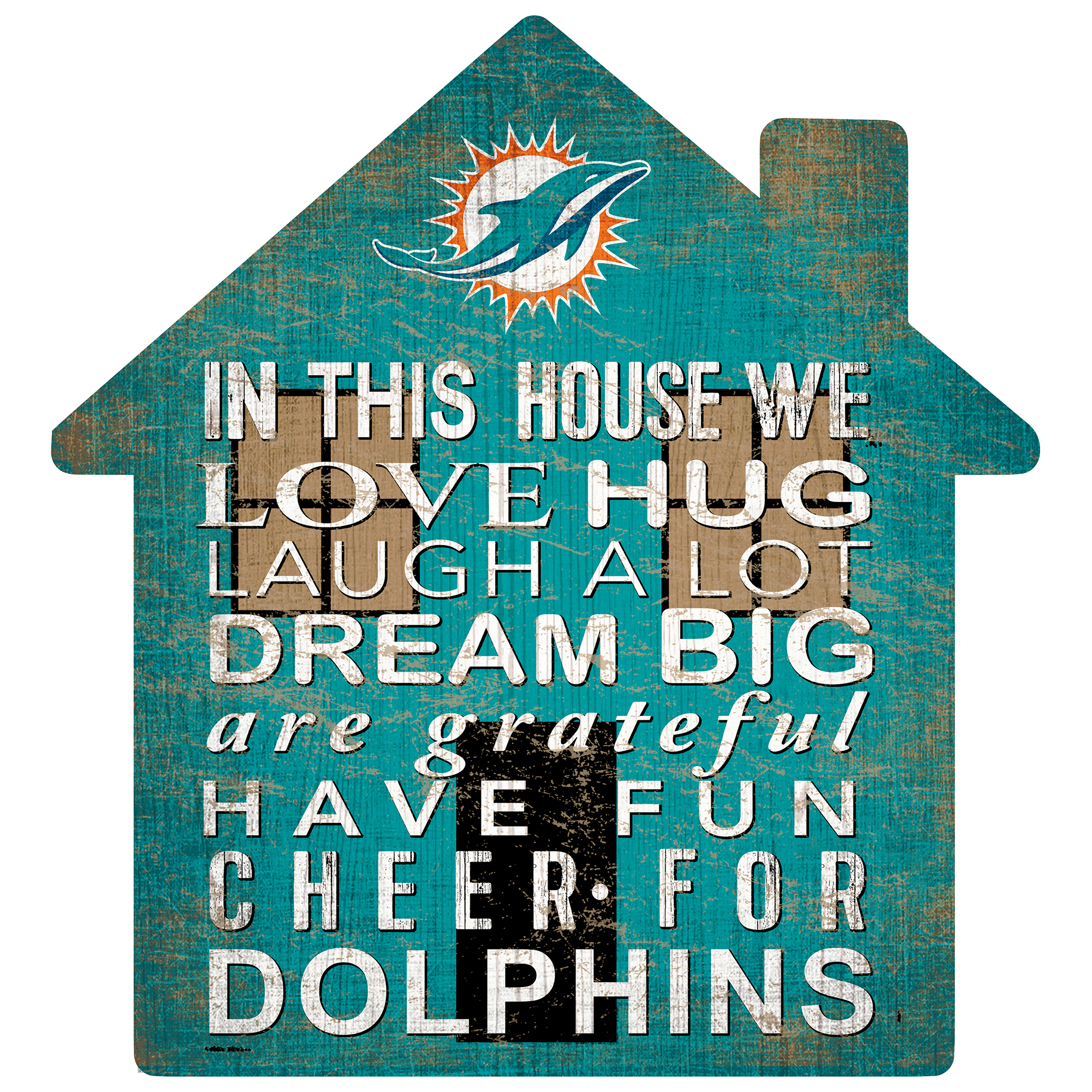 Miami Dolphins 12'' Team House Sign