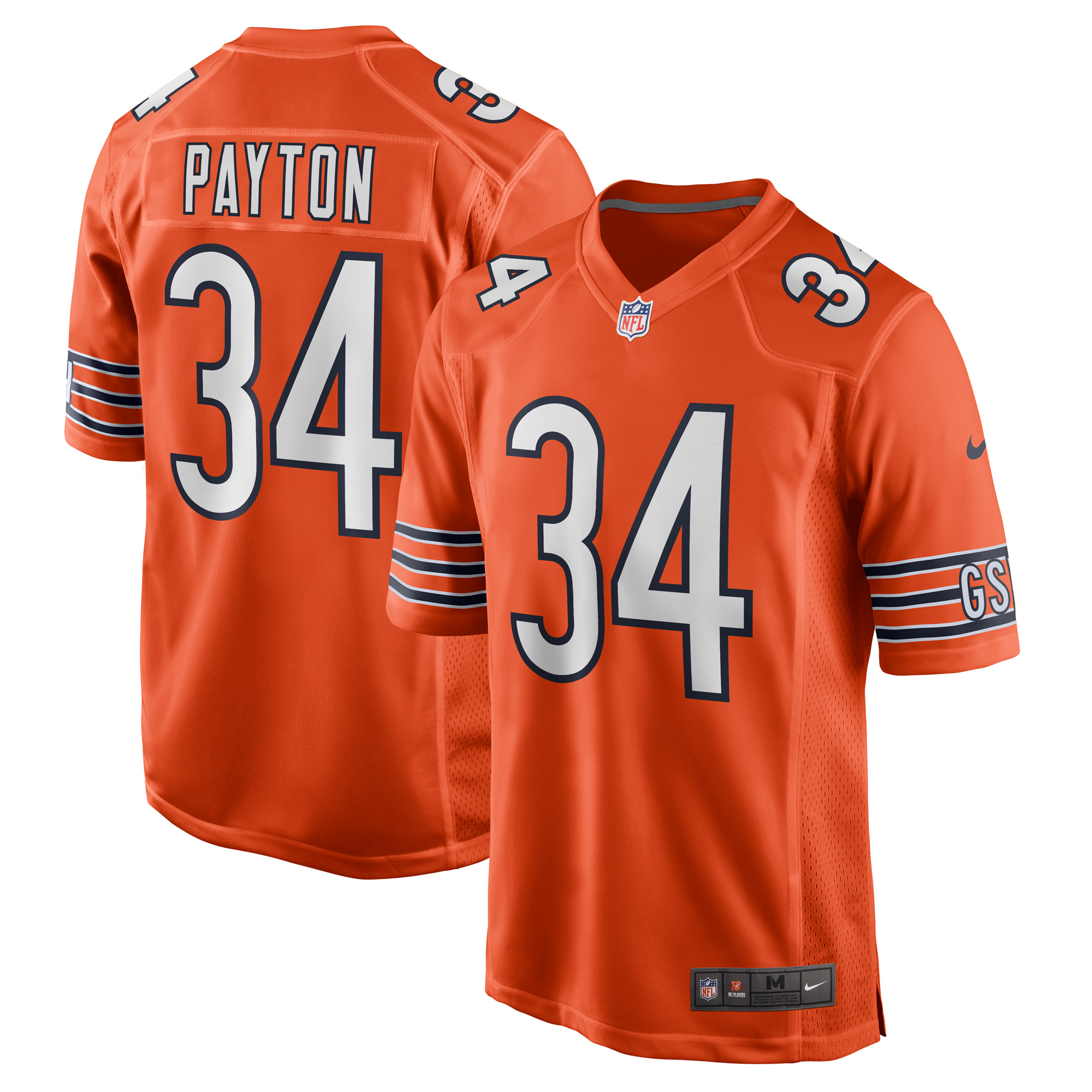 Men's Nike Walter Payton Orange Chicago Bears Retired Player Alternate Game Jersey