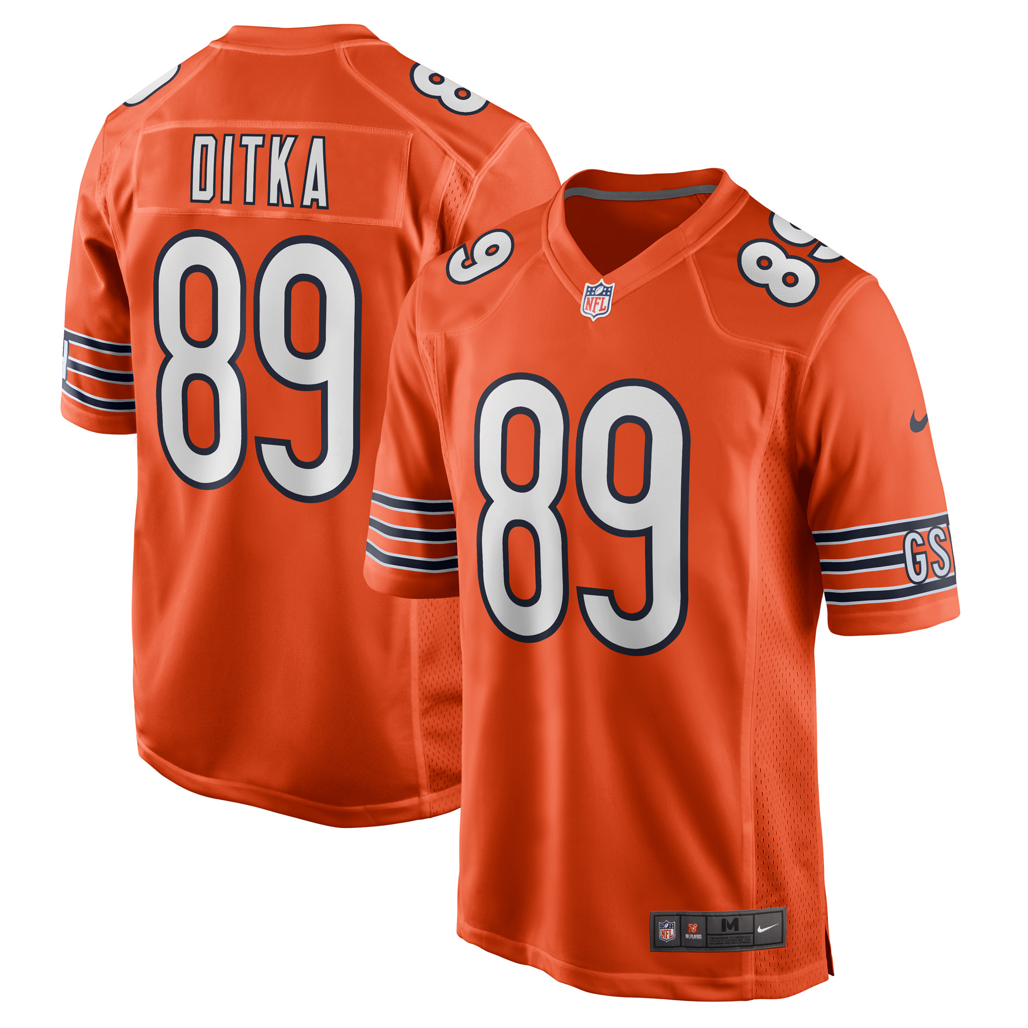Men's Nike Mike Ditka Orange Chicago Bears Retired Player Alternate Game Jersey