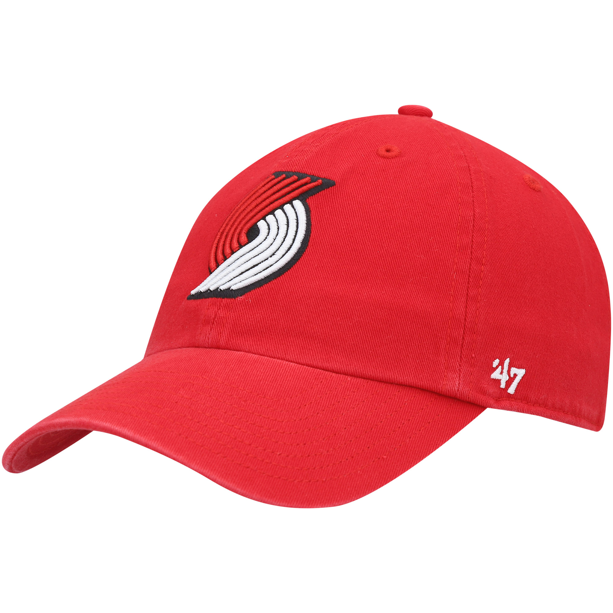 Men's '47 Red Portland Trail Blazers Core Logo Clean Up Adjustable Hat