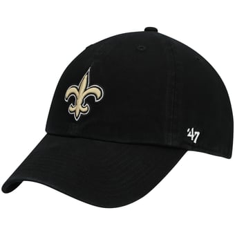 Youth '47 Black New Orleans Saints Logo Clean Up Adjustable Hat