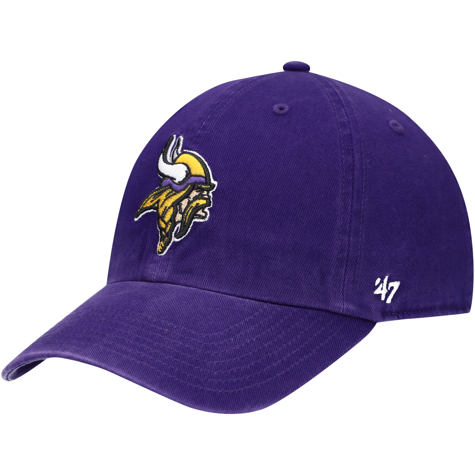 Youth '47 Purple Minnesota Vikings Logo Clean Up Adjustable Hat