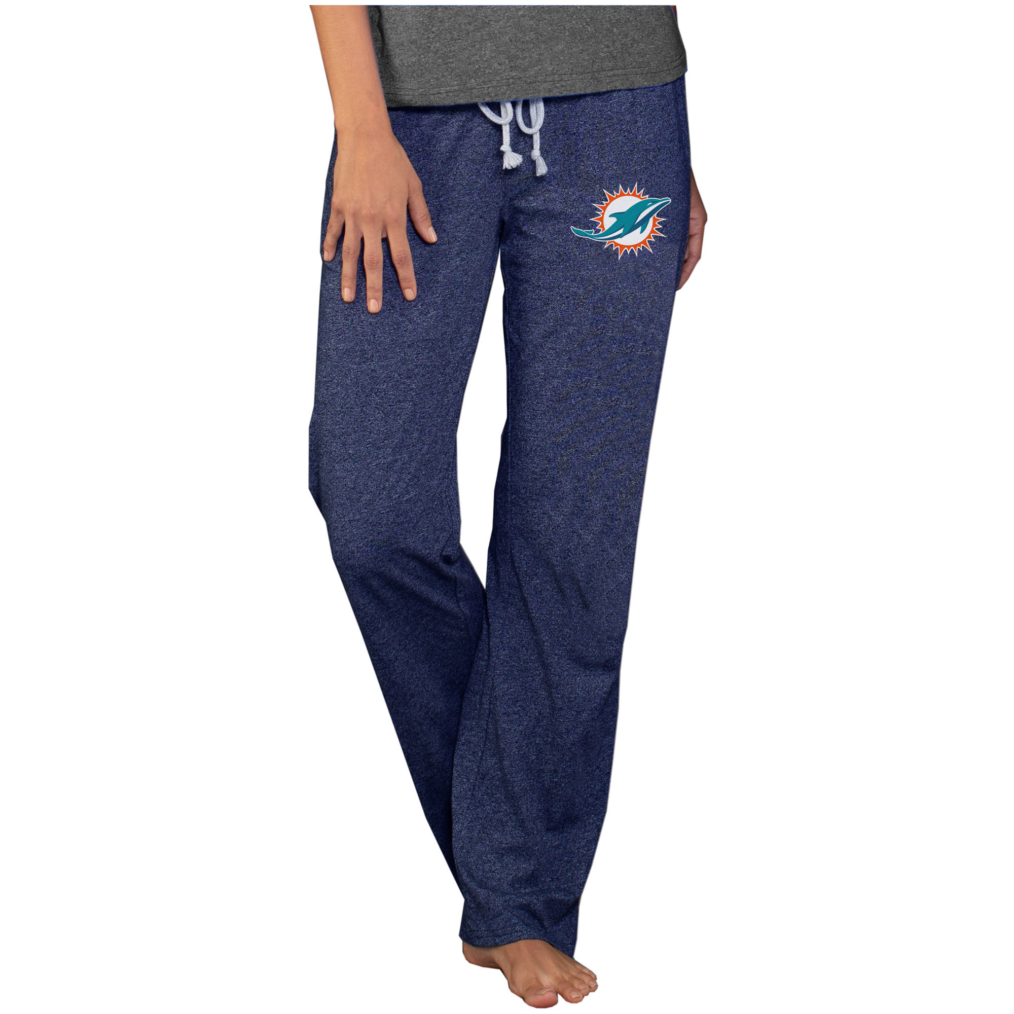 Football Fan Shop Officially Licensed NFL Concepts Sport Quest Ladies Knit Pant-Dolphins - Blue