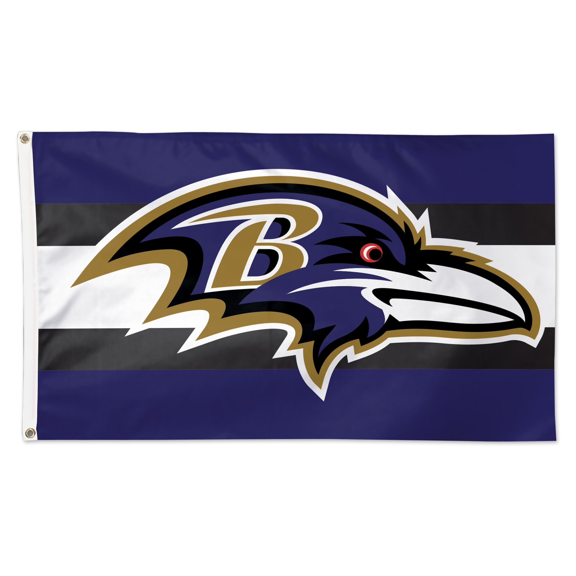 WinCraft Baltimore Ravens 3' x 5' Horizontal Stripe 1-Sided Deluxe Flag