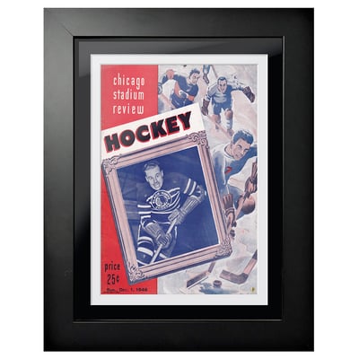Chicago Blackhawks 1946 Chicago Stadium Review - 12'' x 16'' Framed Program Cover