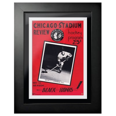 Chicago Blackhawks 1957 Chicago Stadium Review - 12'' x 16'' Framed Program Cover