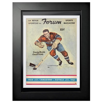 Montreal Canadiens 1960 Forum Sports Magazine - 12'' x 16'' Framed Program Cover
