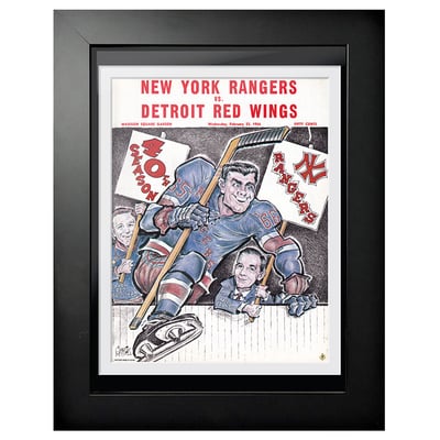 New York Rangers 1966 Madison Square Garden 40th Season - 12'' x 16'' Framed Program Cover