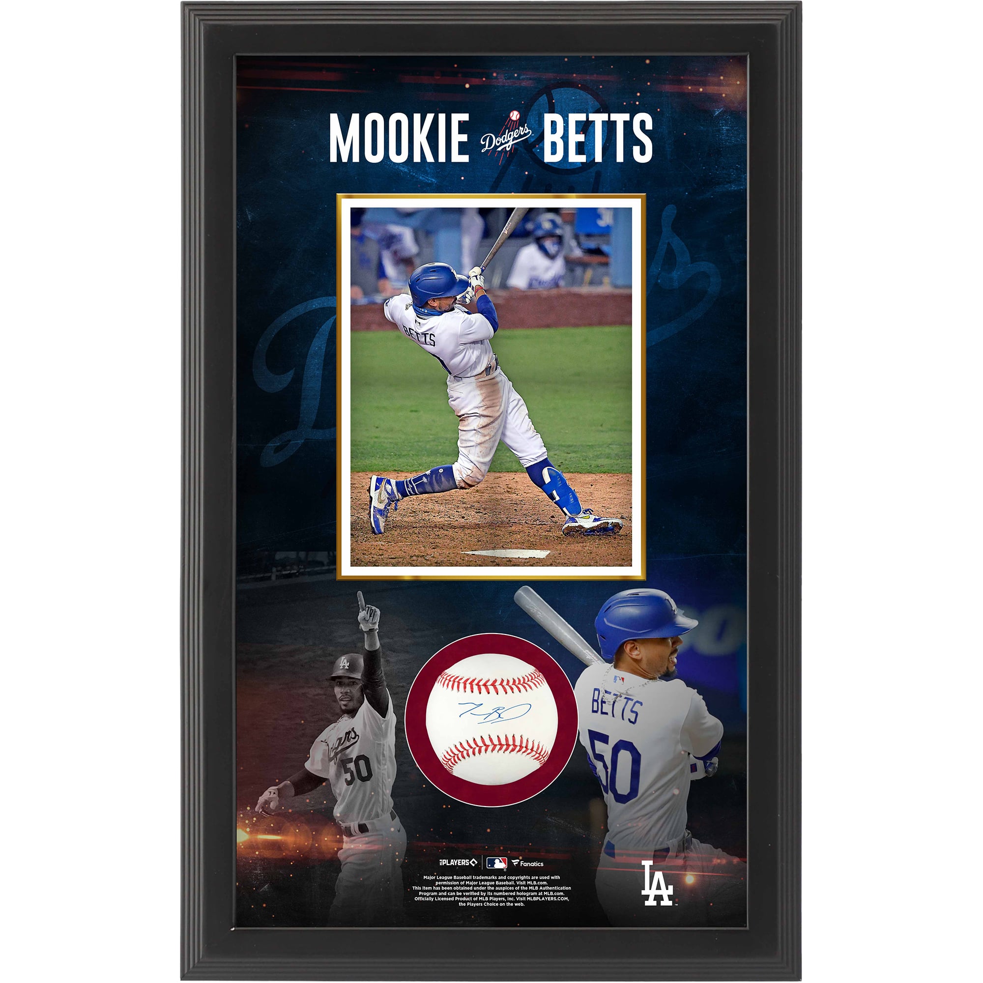 Mookie Betts Los Angeles Dodgers Autographed Baseball Shadow Box